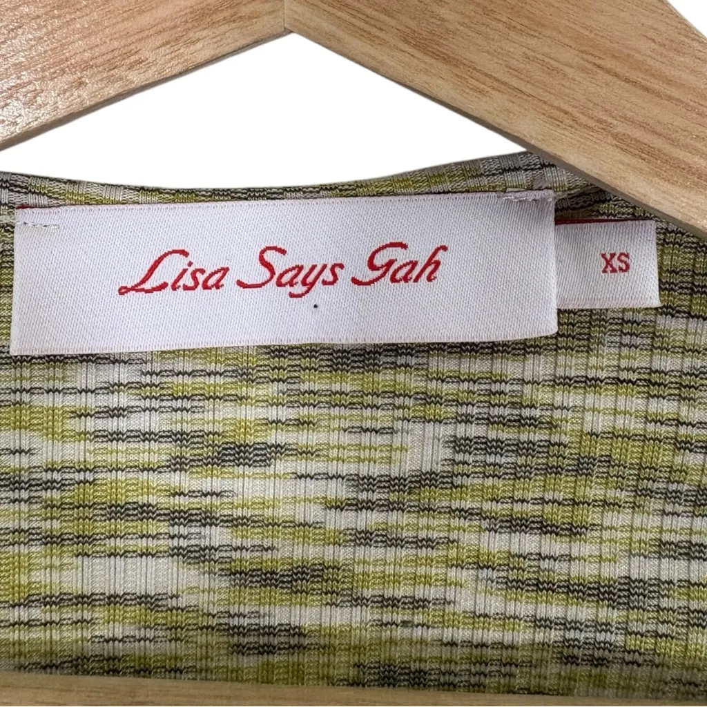 LISA SAYS GAH Lucille Wrap Dress Honeydew Space Knit Size XS - Image 12