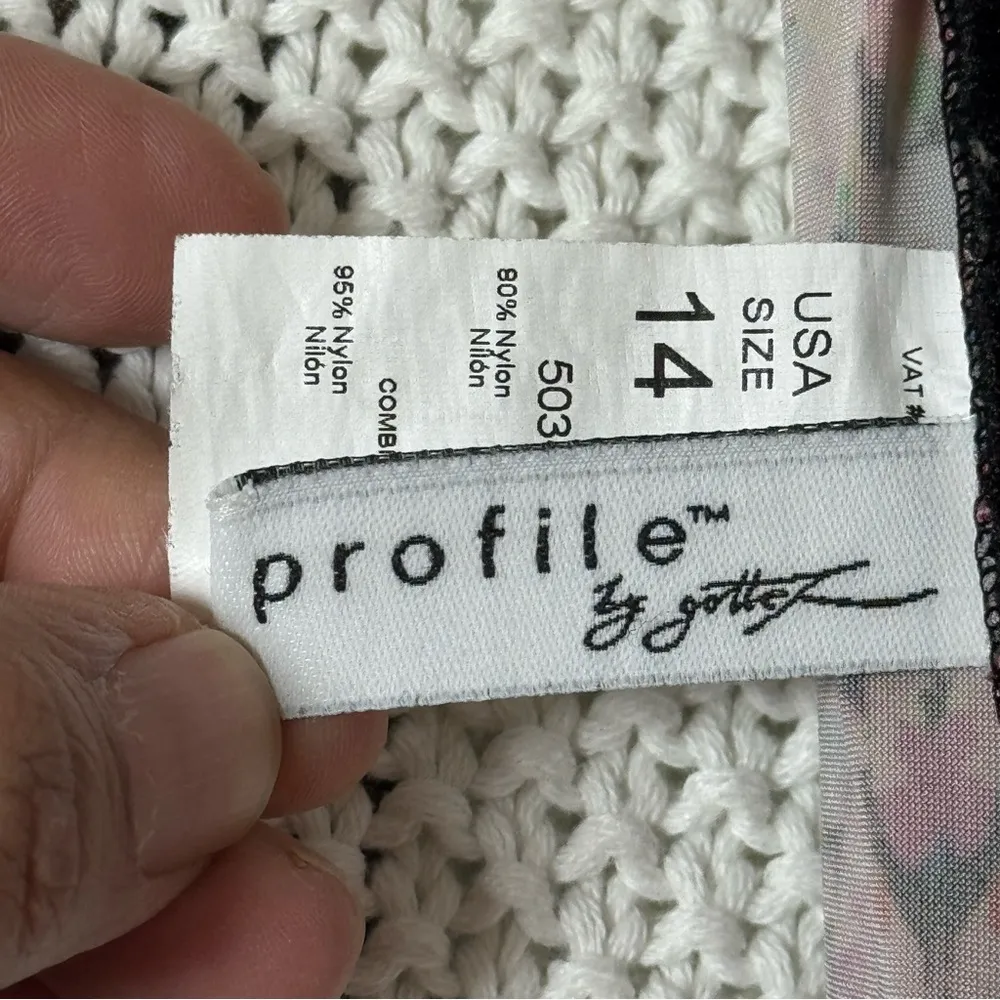 Profile By Gottex Colorful Zigzag Patterned Tank Top 14 Pink - Image 3