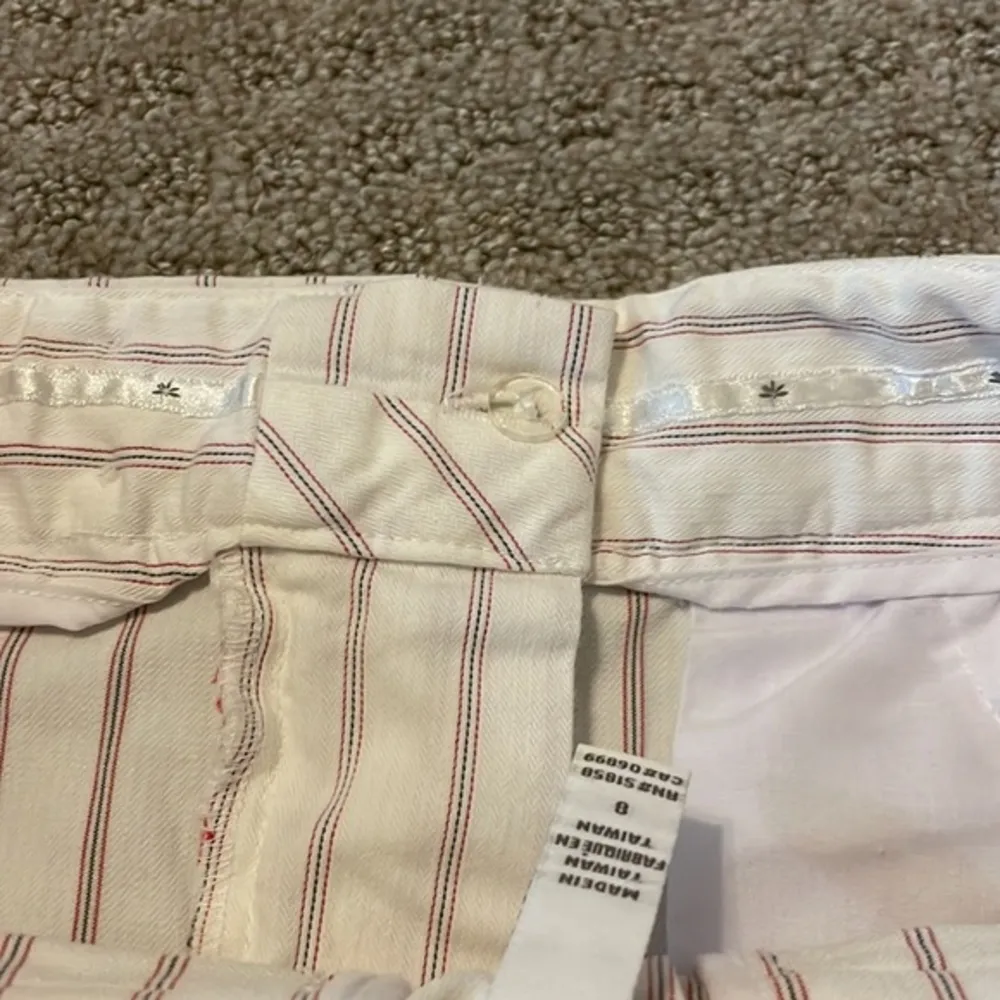 Lily’s of Beverly Hills White with Red & Blue Stripe Bermuda Athleisure Shorts - Image 7