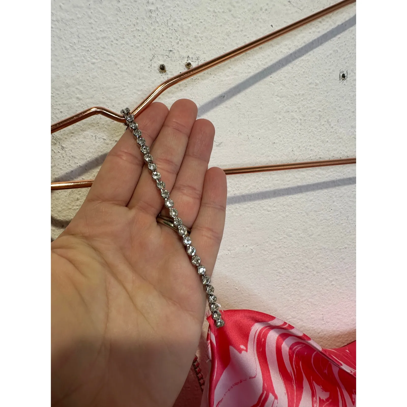 DO+BE Pink White Tie-Dye Diamond Strap Drape Neck Y2K Tank Top size Medium - Image 3