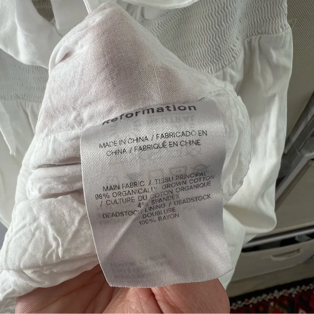 Reformation Arna Mini Dress in White - Image 8