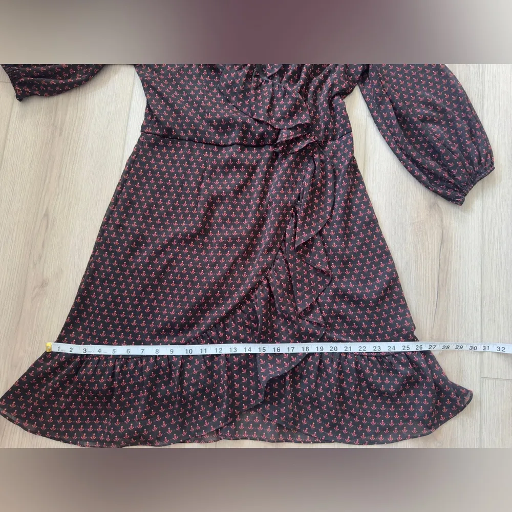 Adrianna Papell Black and Red Long Sleeve Dress ♥️ - Image 9