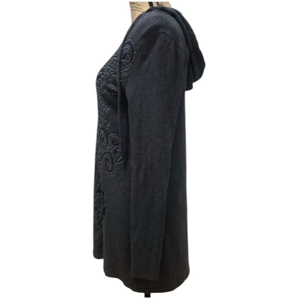 ✨Soma Divine Terry Scarf Hem Grey Sz Large Hoodie Paisley Scroll✨ - Image 5