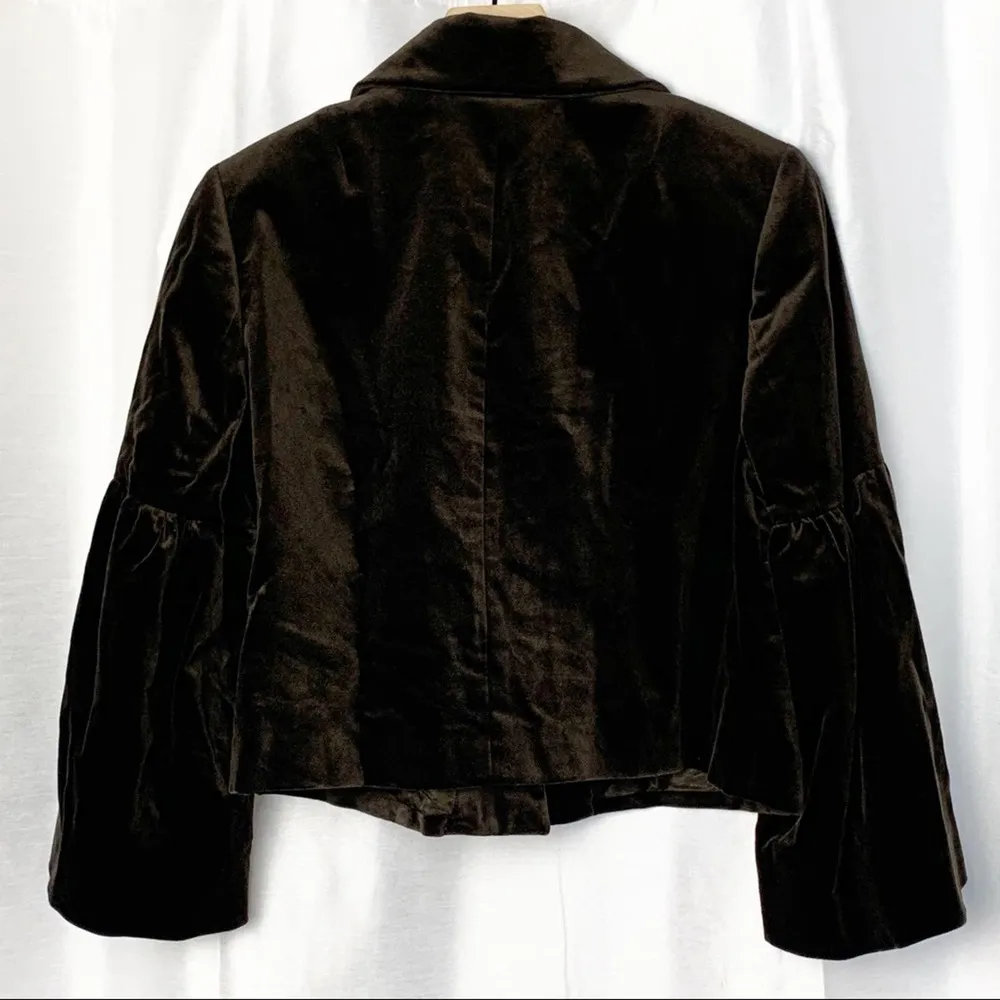 Ellen Tracy Velvet Bell Sleeve Jacket size 8 Brown Crop Evening Romantic Goth - Image 7