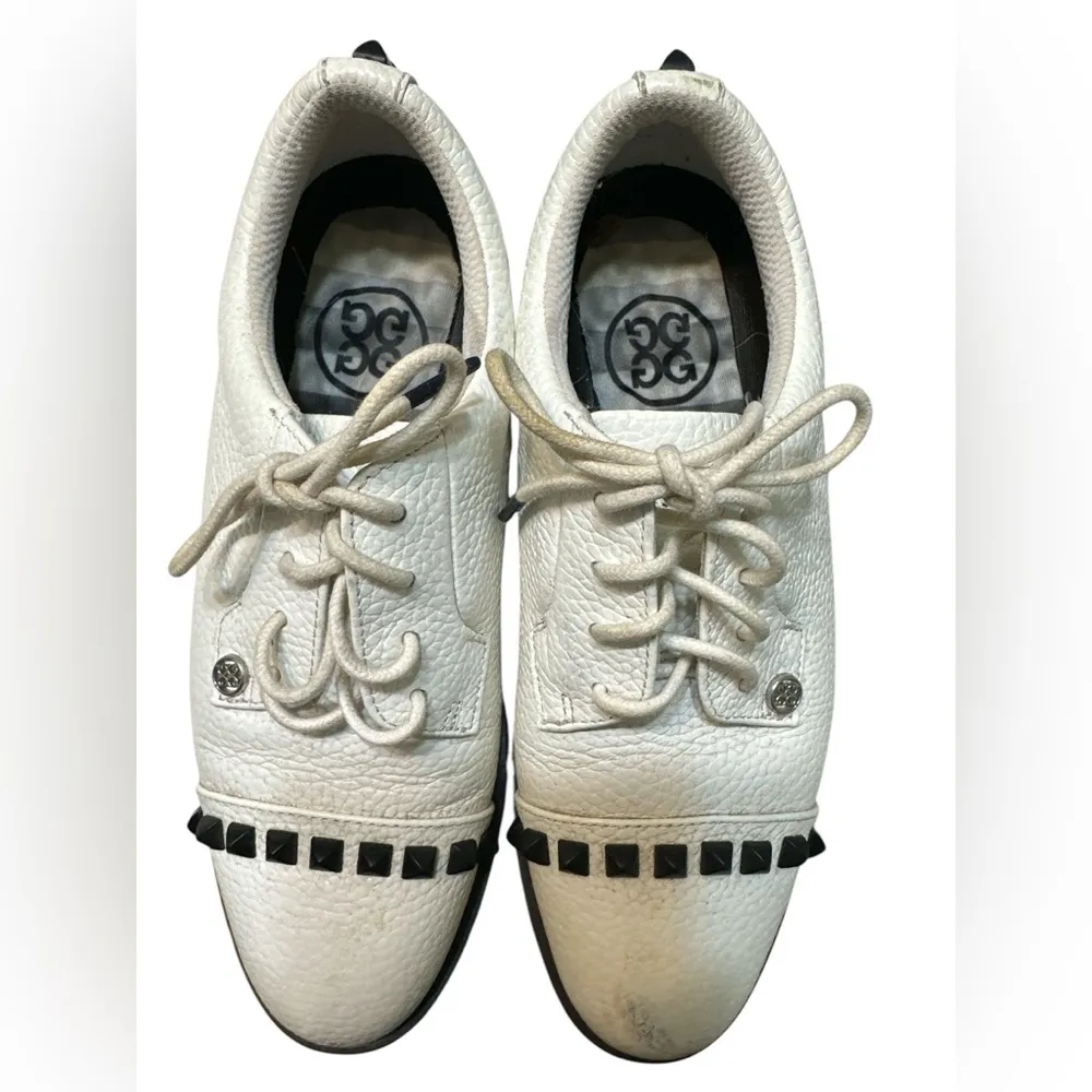 G/Fore Stud Cap Toe White Leather Ladies Golf Shoe Size 5 - Image 2