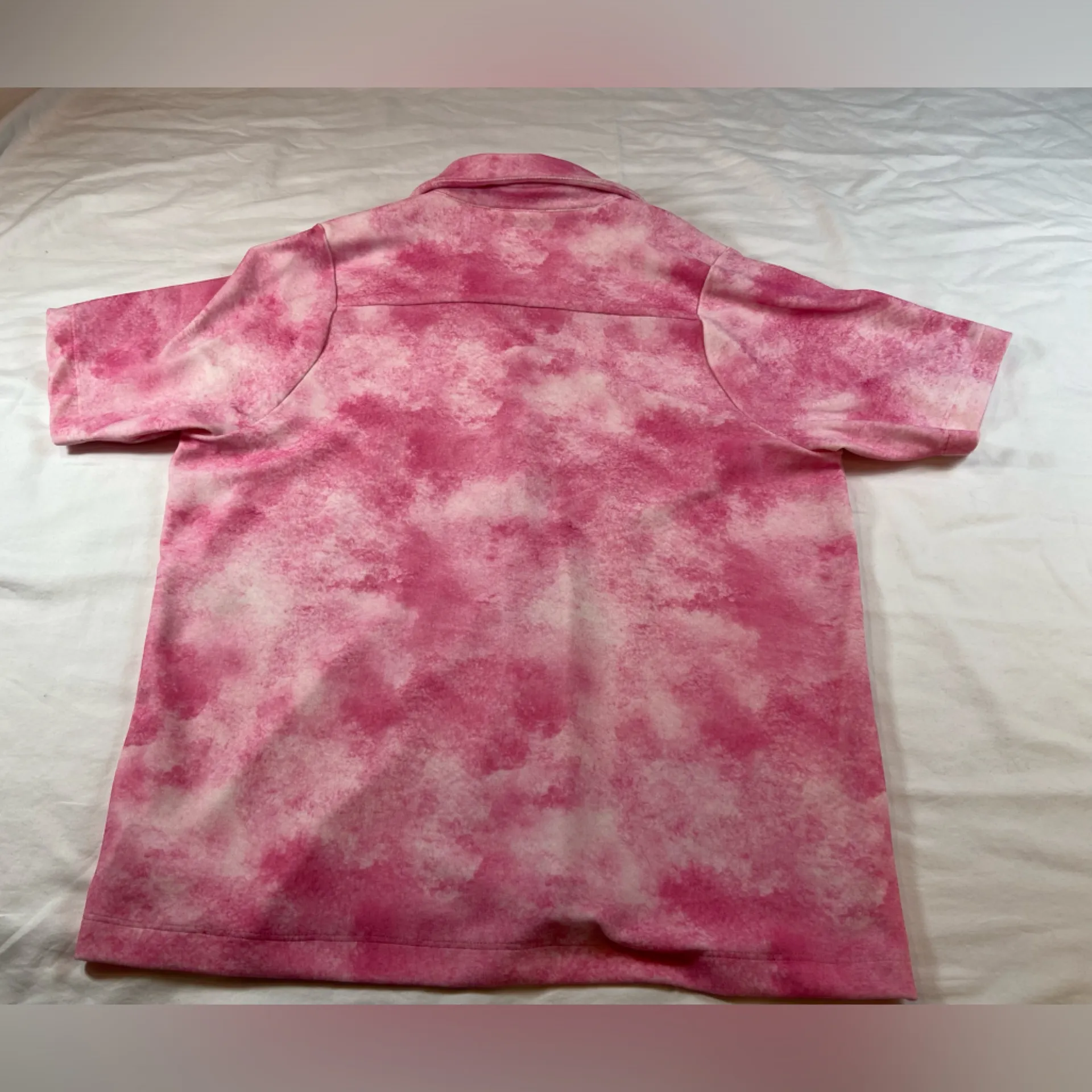 Frankies Bikinies Pink Tie Dye Button Up Shirt Bathing Suit Cover up Size Medium - Image 7