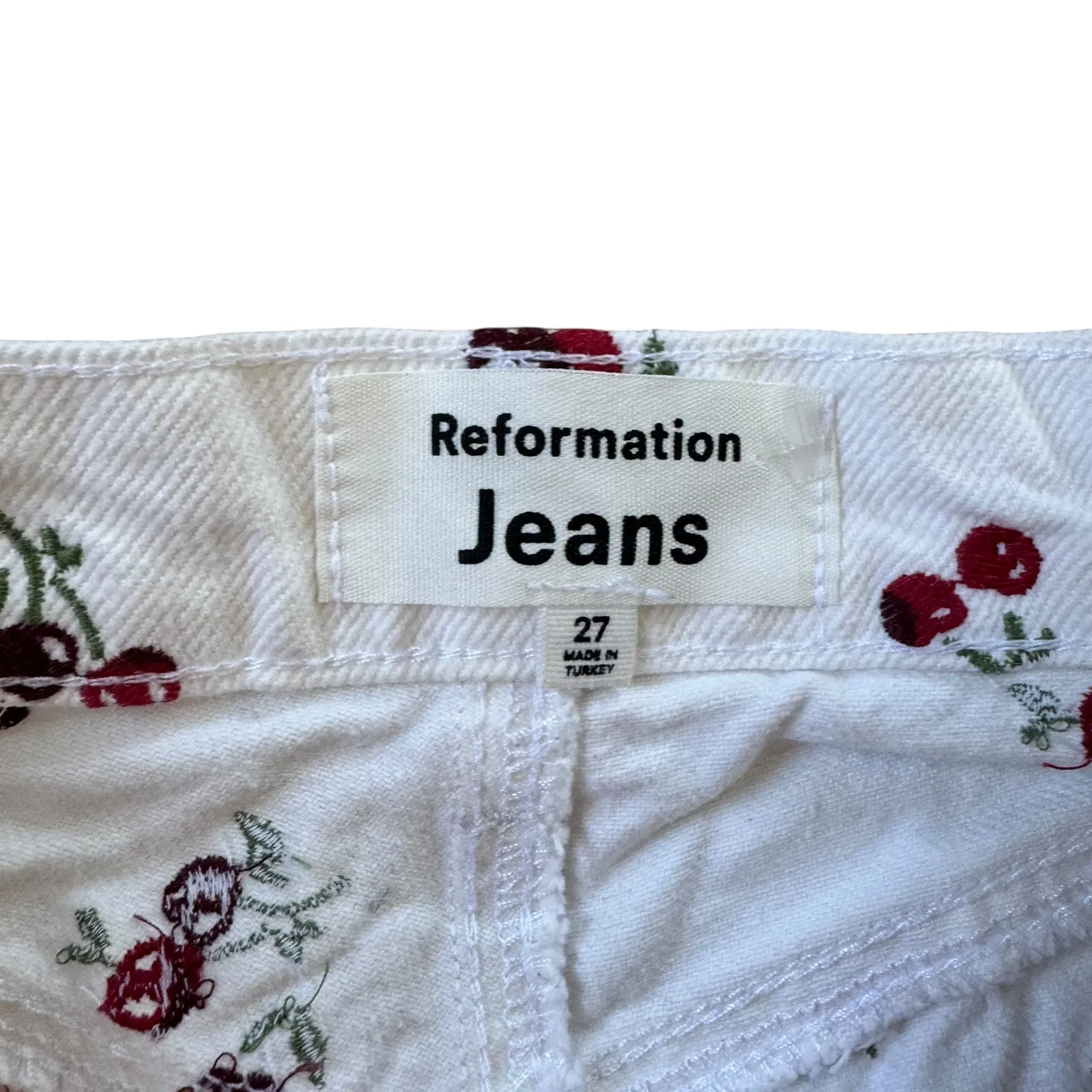 Reformation Cherries High Rise Straight Jeans - Image 5