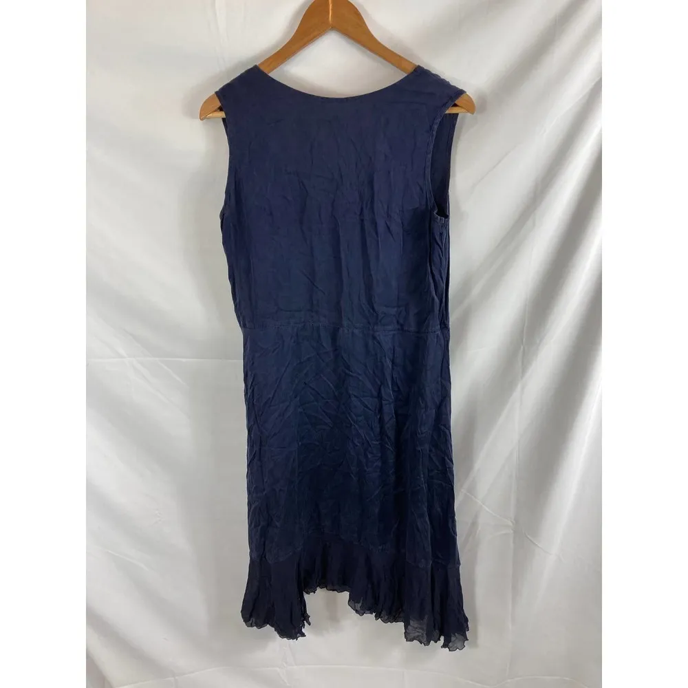 Jiva Clothing Australia 100% silk Dark Blue Dress 1 (8/10) - Image 4