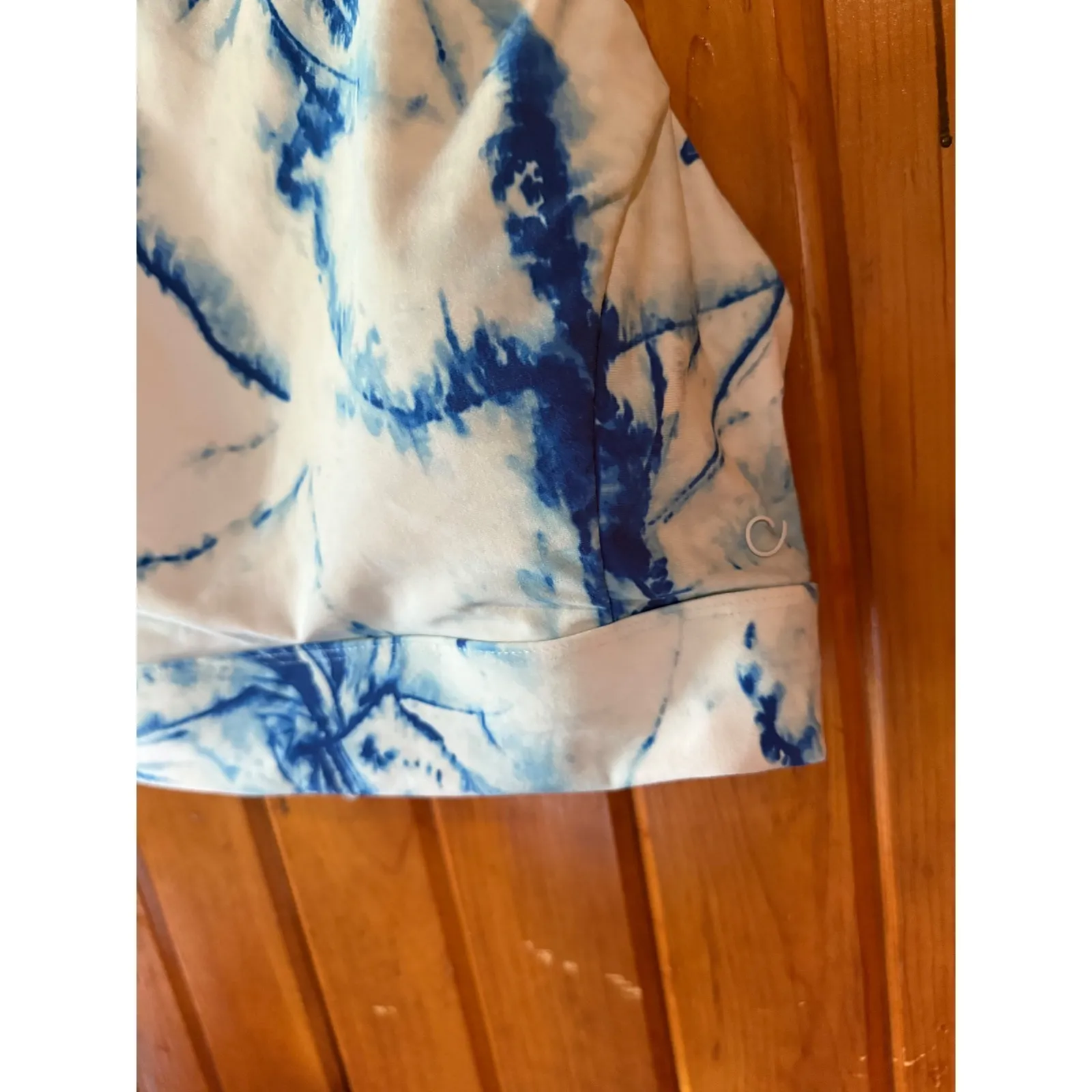 Calla‎ Swim Suit Blue White Patterned Size Medium 2 Piece - Image 3