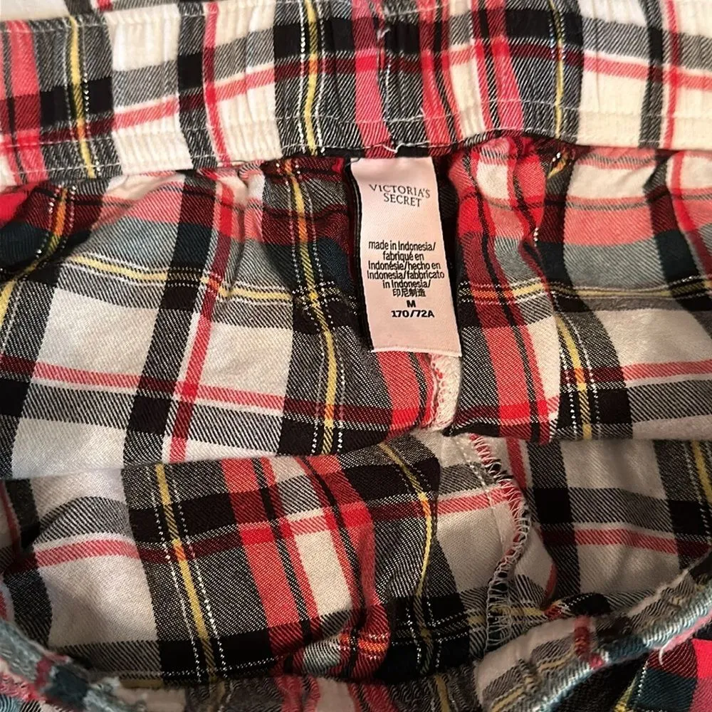 Victoria’s Secret Women's Plaid Pajama PJ  Pants Medium Red Black - Image 12