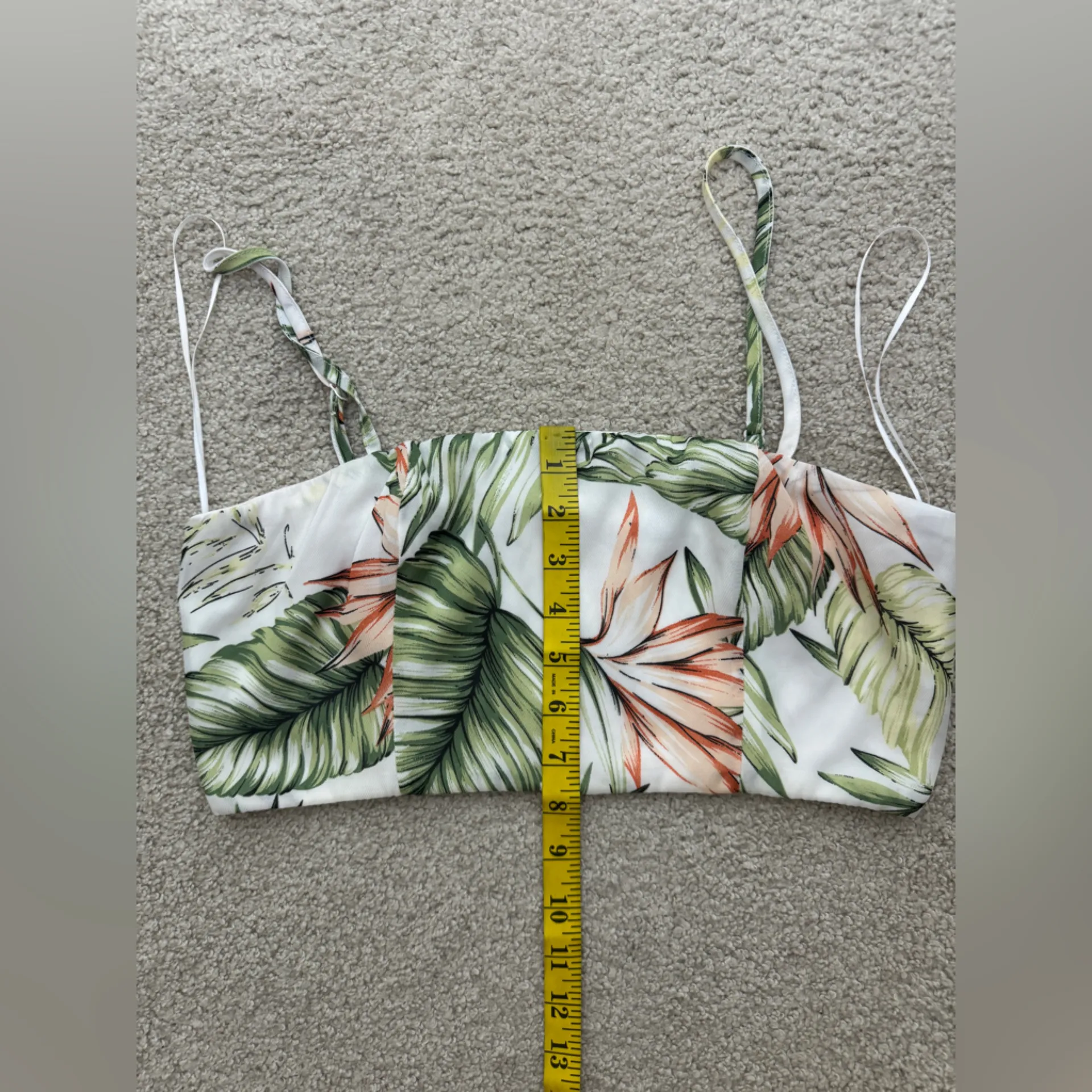 Tropical Leaf Print Women's Crop Top - Image 6
