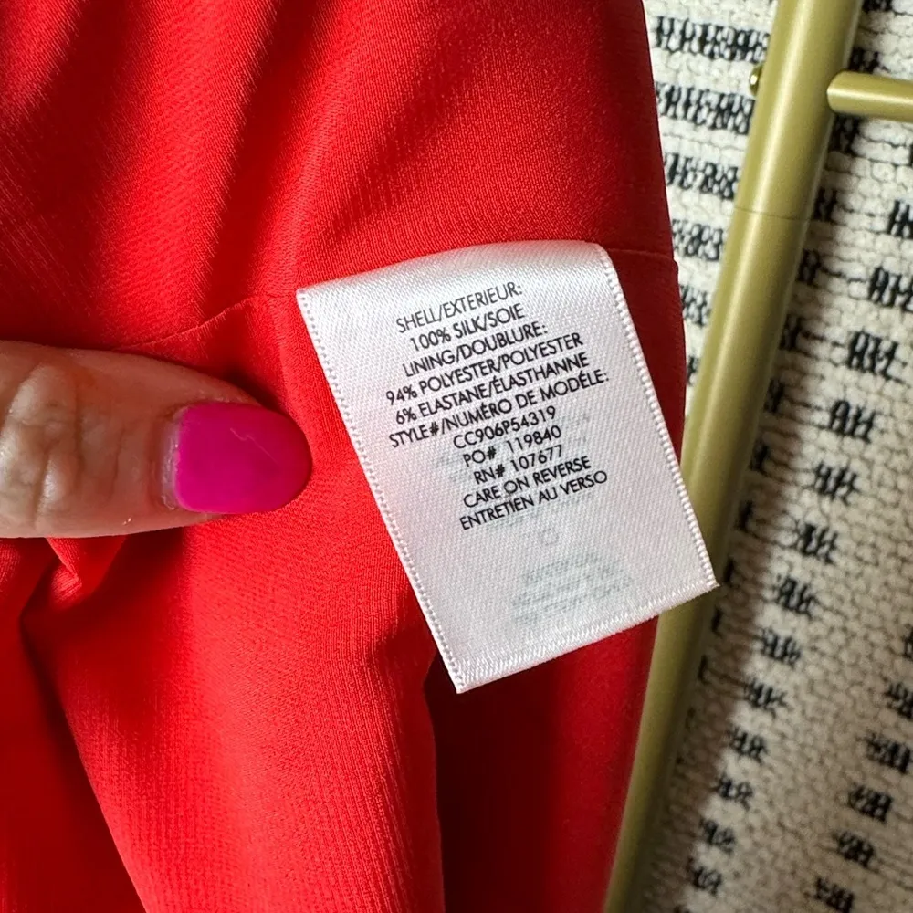 Alice + Olivia Nicky Asymmetrical Draped Mini Skirt Pinstripe Cherry Size 10 New - Image 8