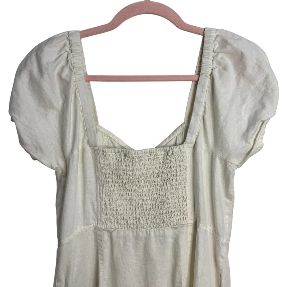 Madewell Linen Cotton Puff Sleeve Mini Dress - Image 7