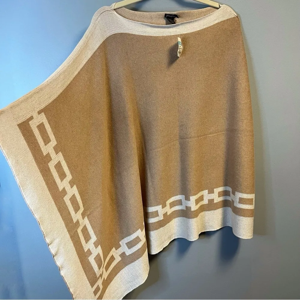 J. McLaughlin Knit Maud Poncho in Latte & Heathered Oatmeal One Size NWT - Image 11