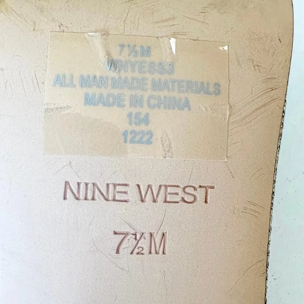 Nine West Shiny Ankle Strap Sandals Heels Silver Glitter Women’s Size 7.5 M - Image 11