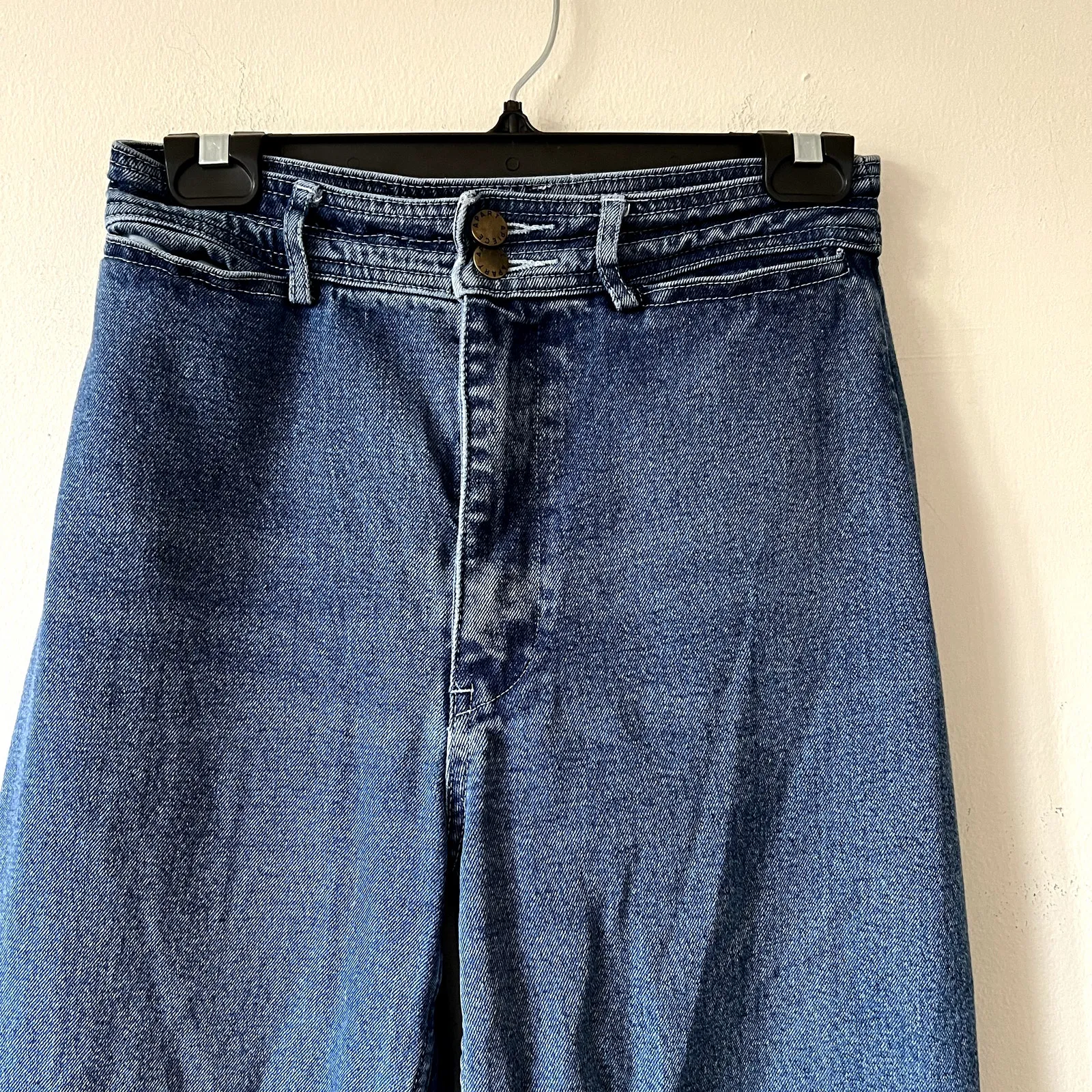 Apiece Apart Merida Wide Leg Cropped Jeans Blue Denim Size 2 DR - Image 5