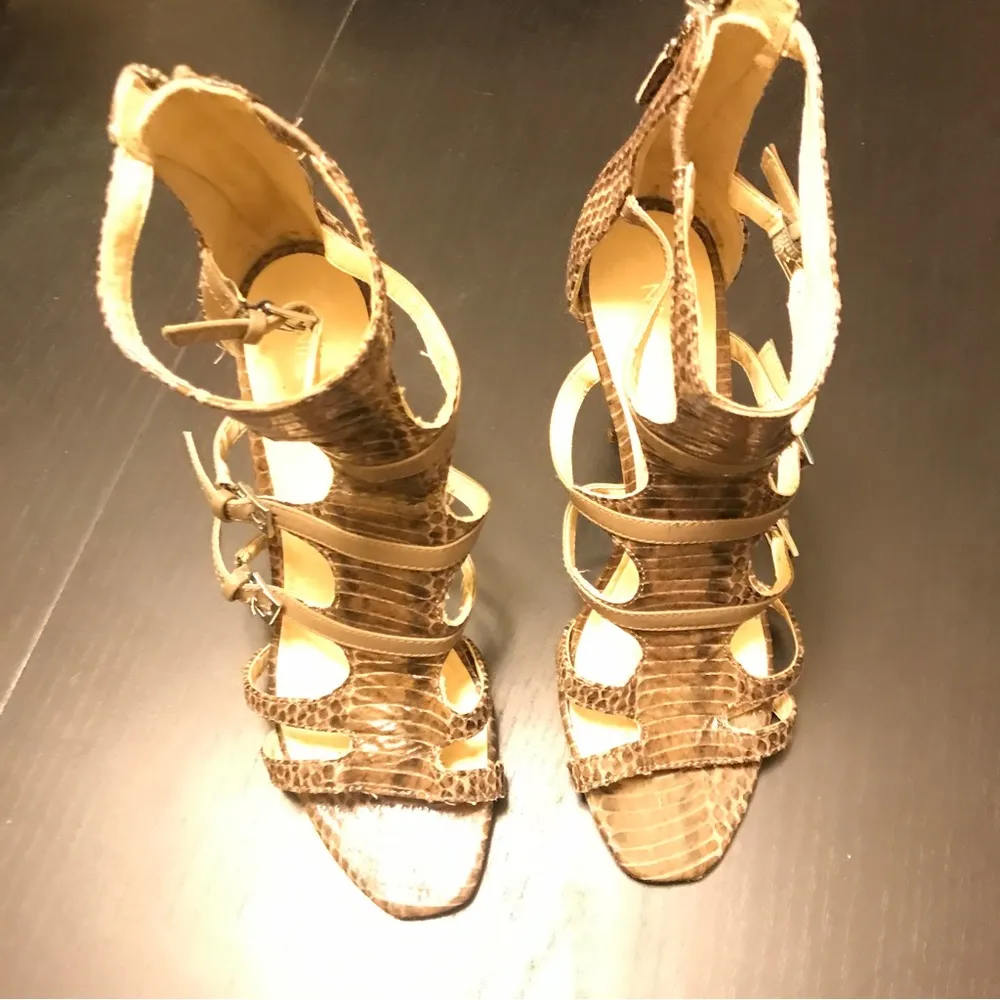 Nine West Snake Embossed Gladiator-style Sandals - Women 8 - Image 3