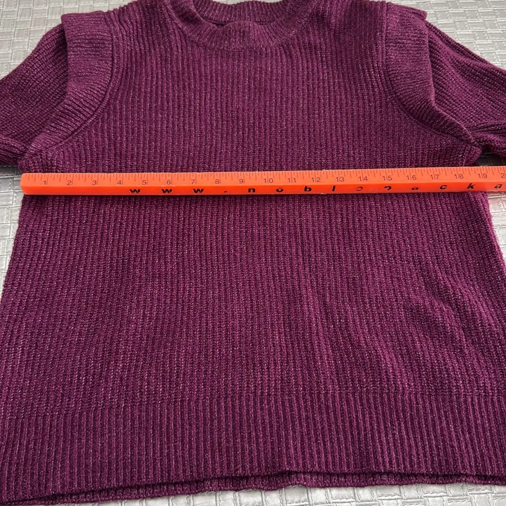 Who What Wear Plum Purple Ribbed Knit Sweater Size L - Image 4