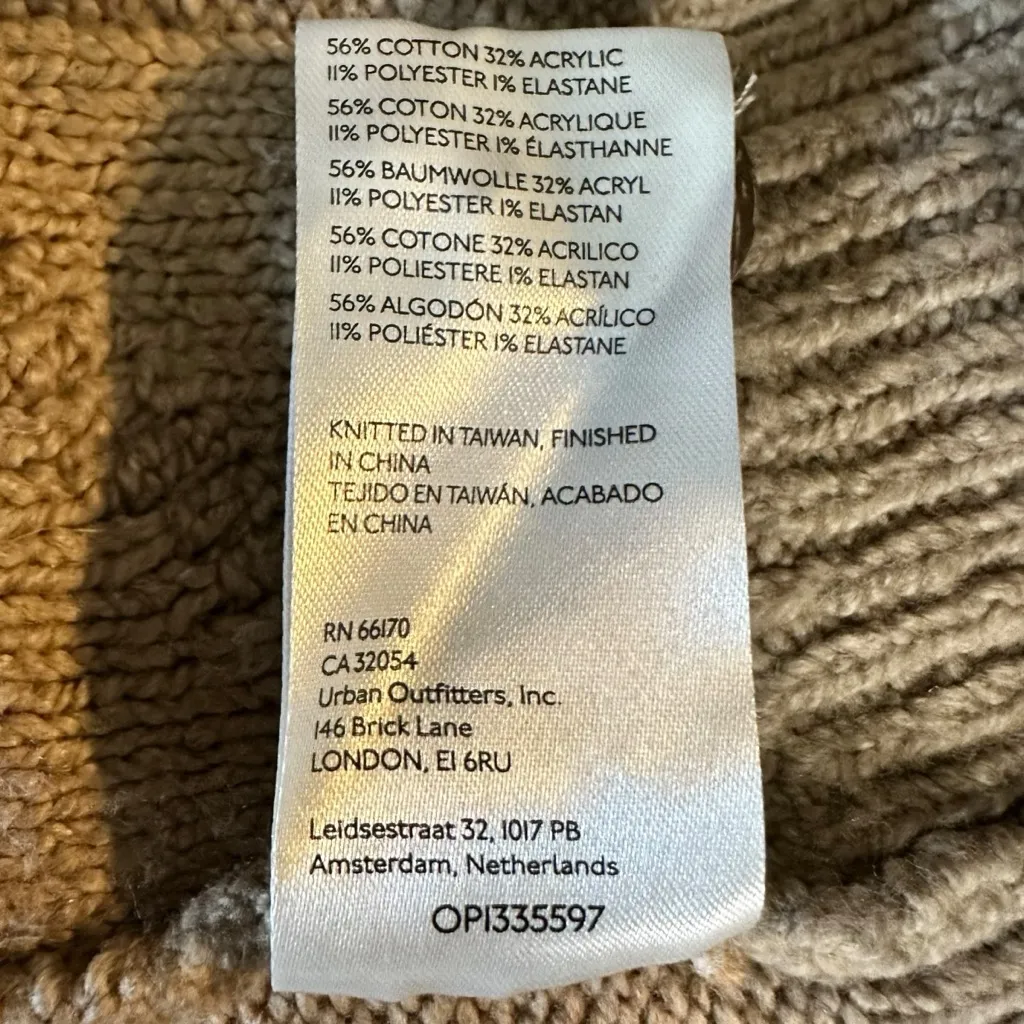 Pilcro Cropped & Collared Cable-Knit Cardigan Sweater Size 1X Tan Neutral - Image 11