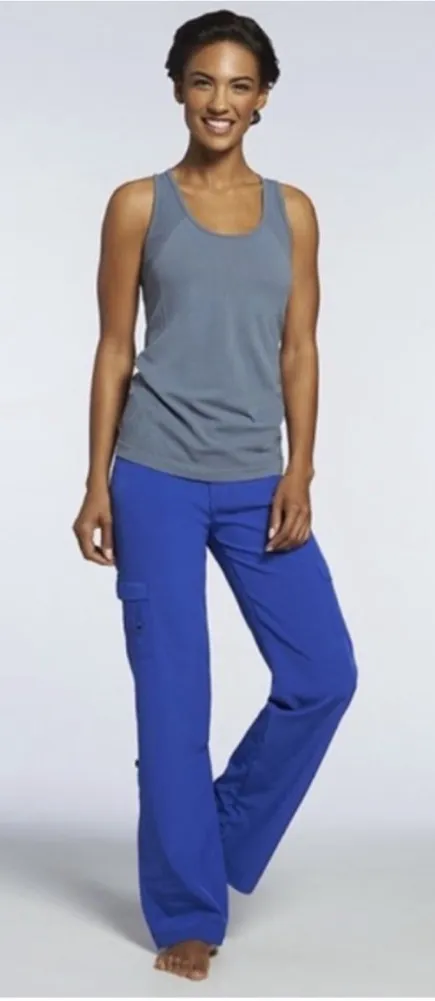 Fabletics Serena Wide Leg Convertible Cargo Pants XL Electric Blue - Image 2