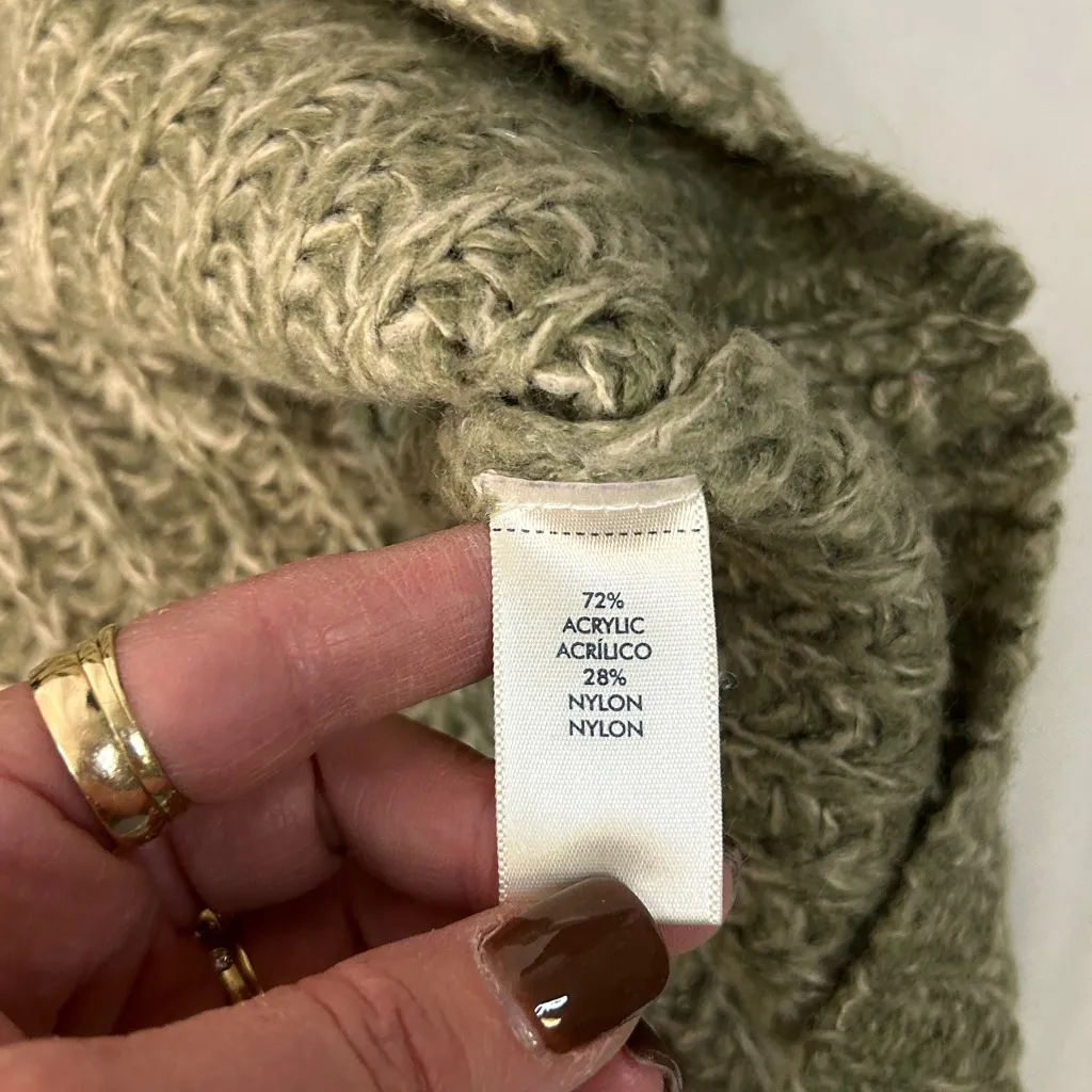 BKE Marled Color Block Sweater Olive and Cream Knit Sweater Women’s Large - Image 7