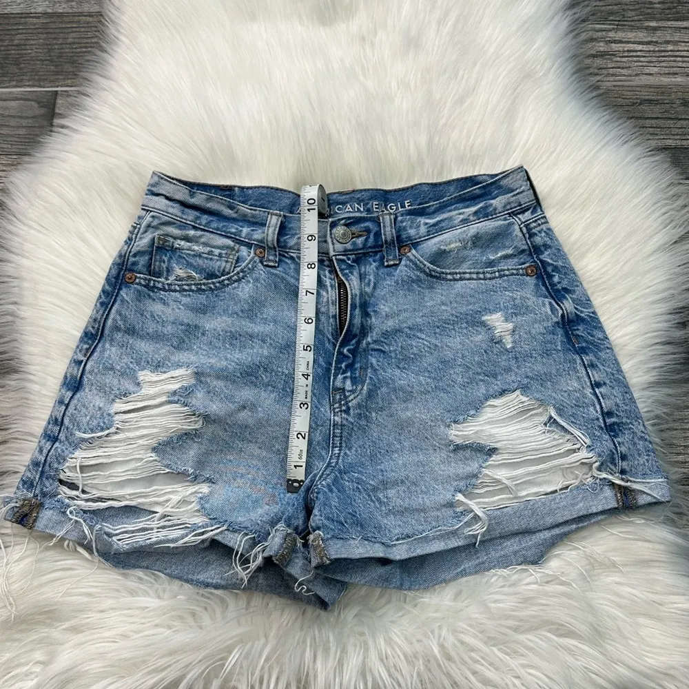 Ripped High Rise Mom Shorts - Image 5