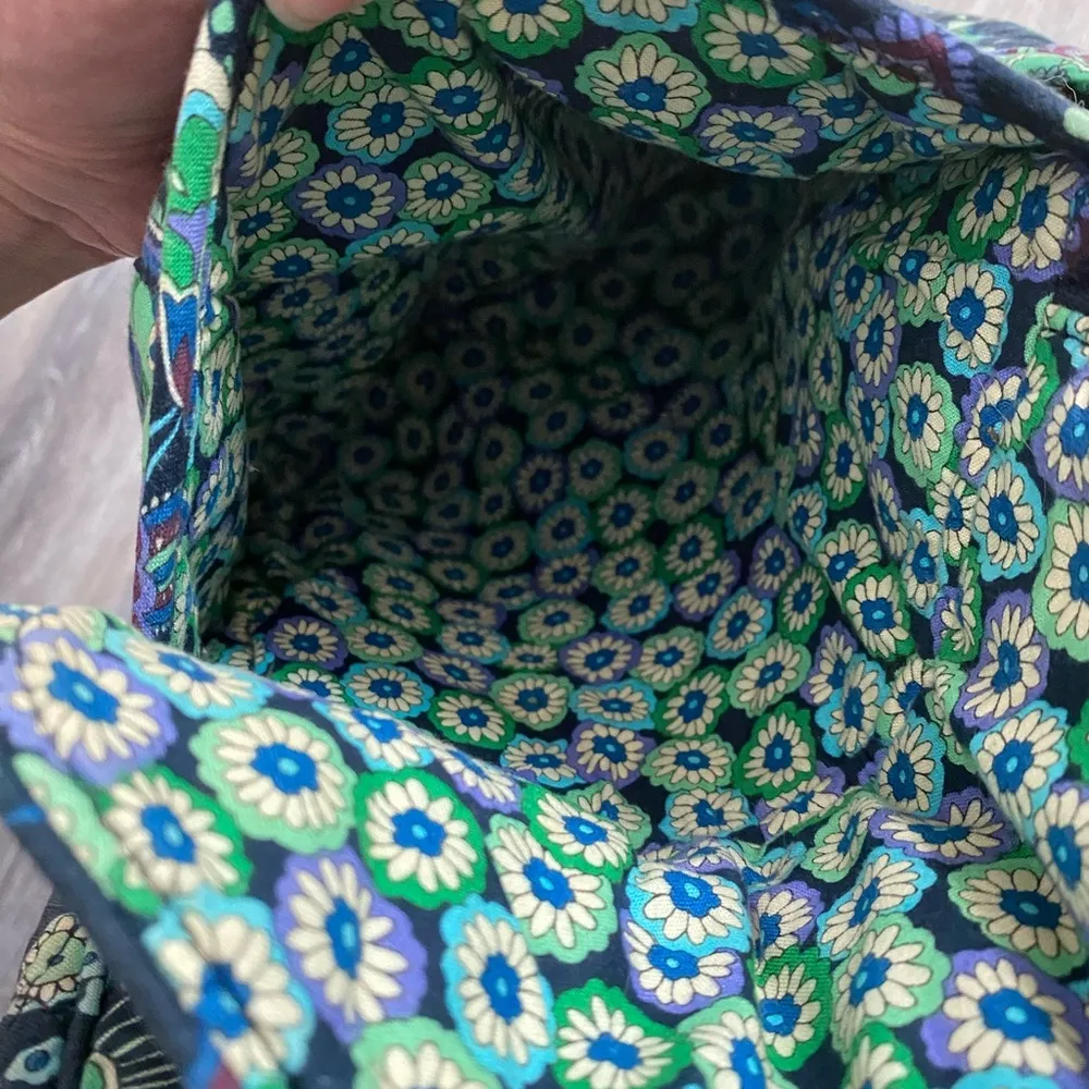 Vera Bradley Blue‎ Rhapsody Paisley Floral Quilted Cotton Backpack Travel Bag - Image 4