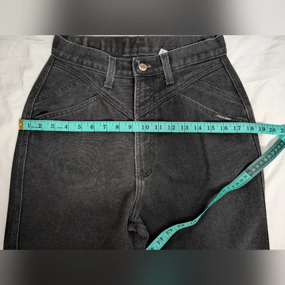 Y2K Rocky Mountain High Rise Jeans W7/8 Black Wash - Image 7