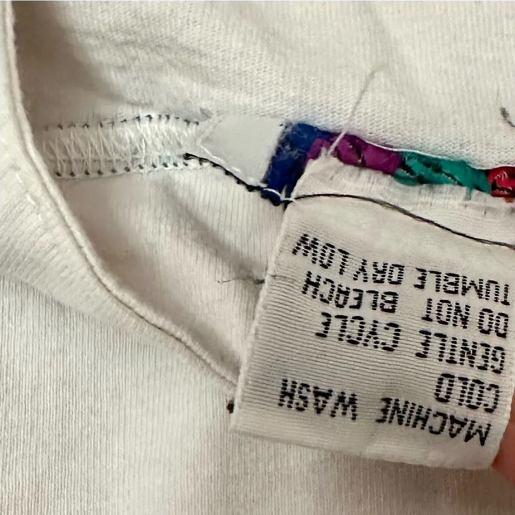 Blue White Knit Button Up Women's Cardigan True Vintage 80s 90s Sporty Graphic Size M - Image 10