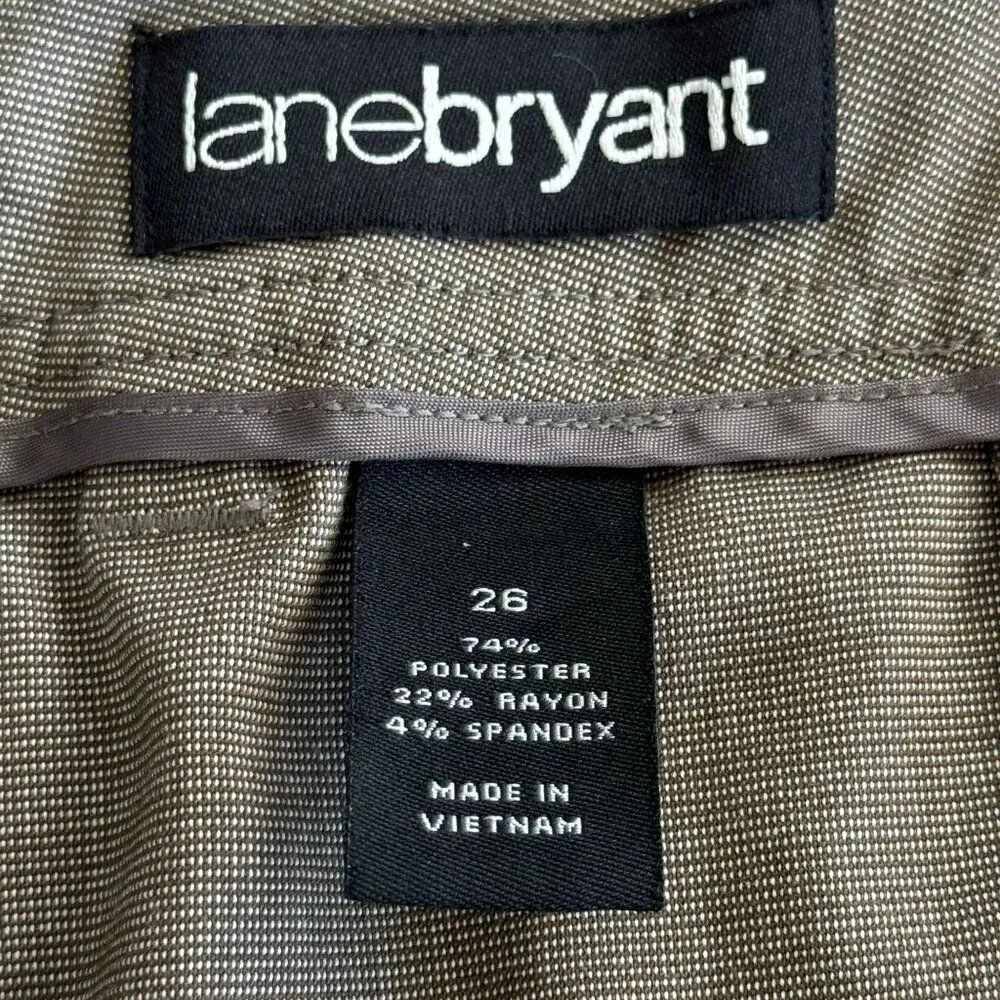Lane Bryant Dress Pants Womens Size 26 Brown Wide Leg‎ Trouser High Rise Stretch - Image 4