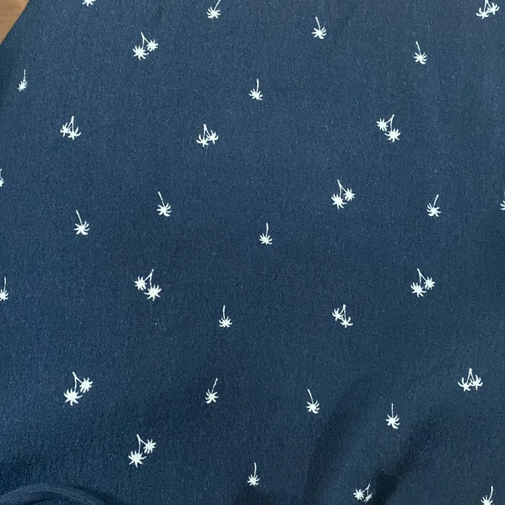 navy scattered micro palm print tie strap square neck mini dress - Image 5