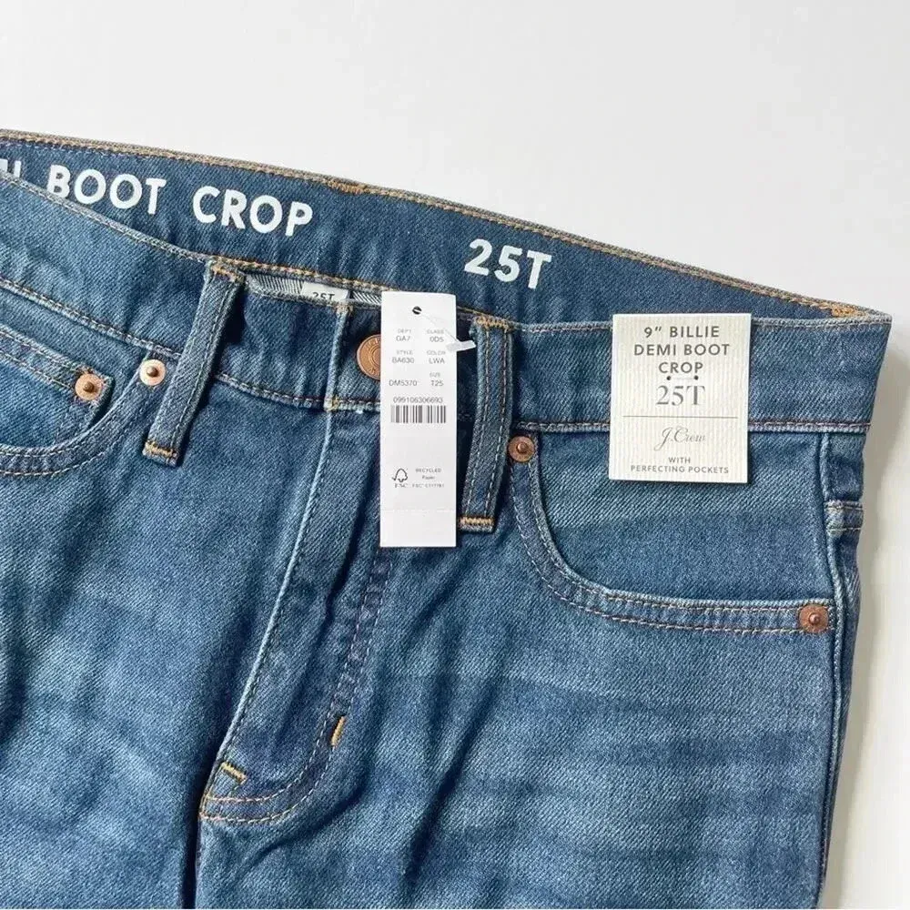 J Crew TALL mid-rise demi-boot crop jean in Lantern wash Size 25T NWT - Image 6