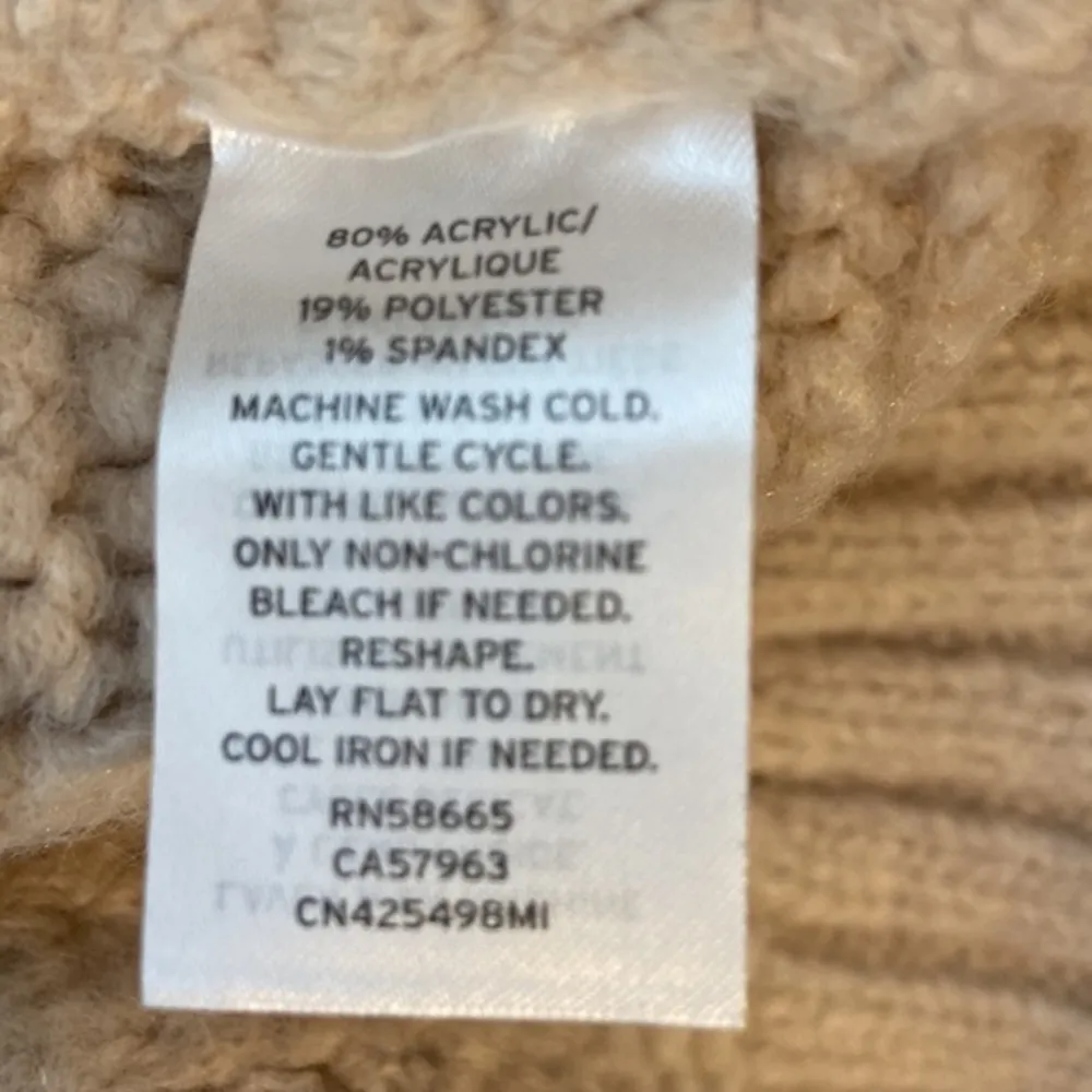 Caslon Women’s Tan Chunky Cable Knit Turtleneck Sweater Size Medium NWT - Image 22