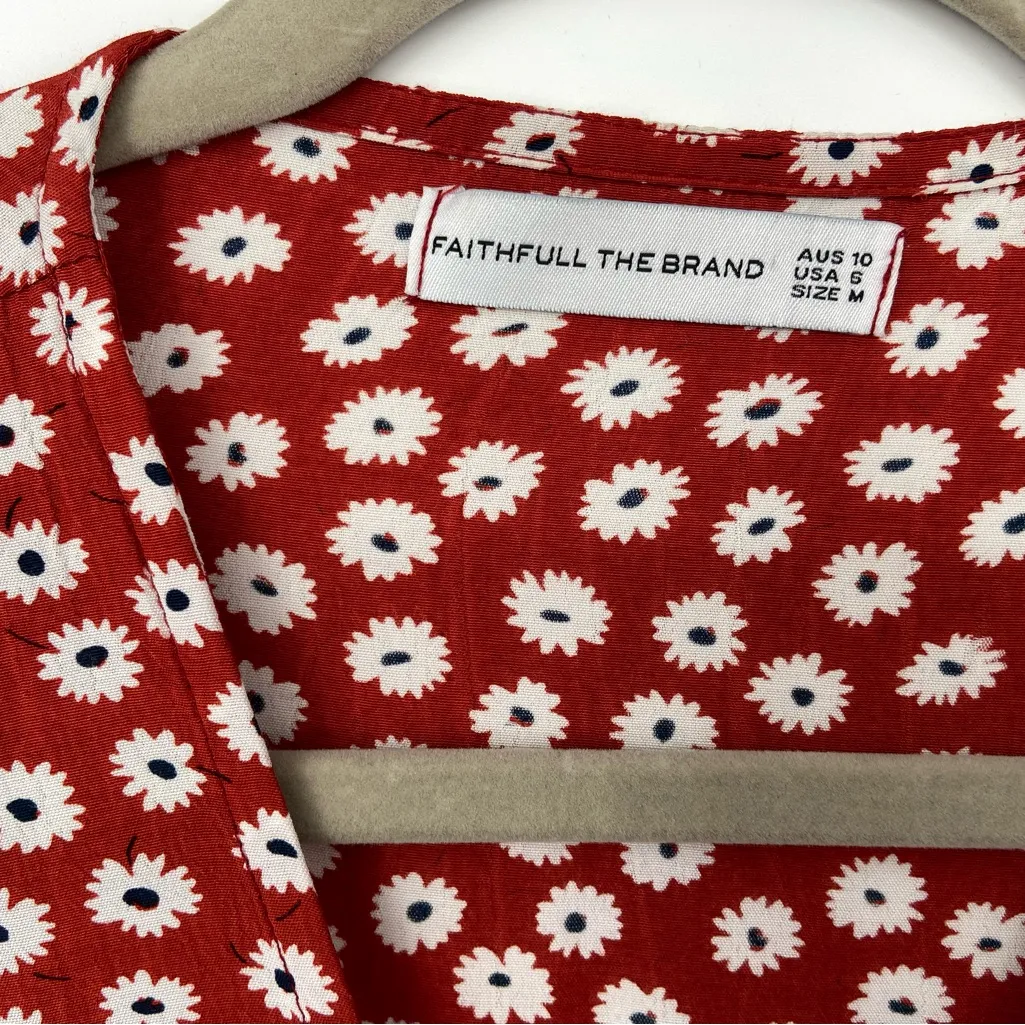 Faithfull the Brand wrap mini dress, v neck, long sleeve, floral, size 6‎ - Image 4