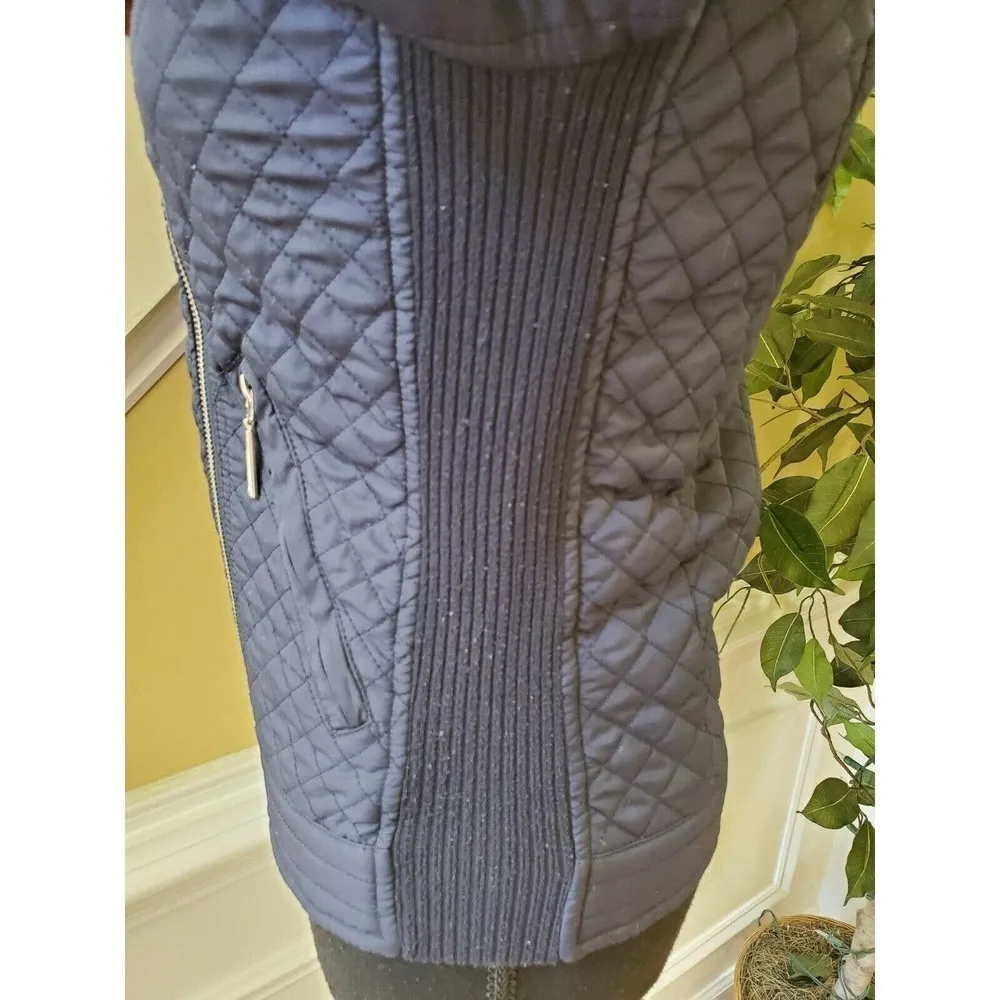 Stradivarius Navy Coat Full Zip Size Small - Image 6