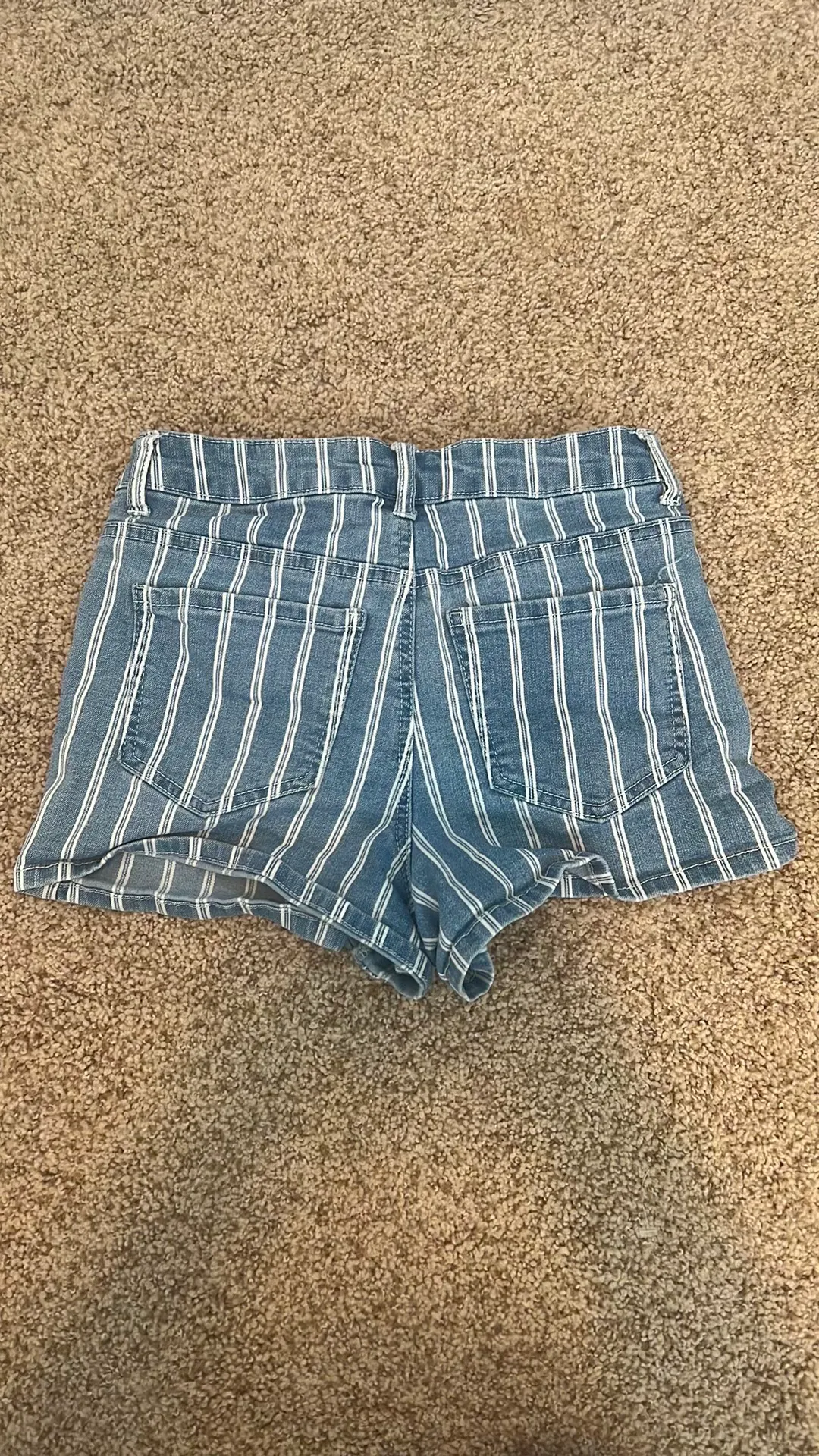Striped Denim Shorts - Image 2