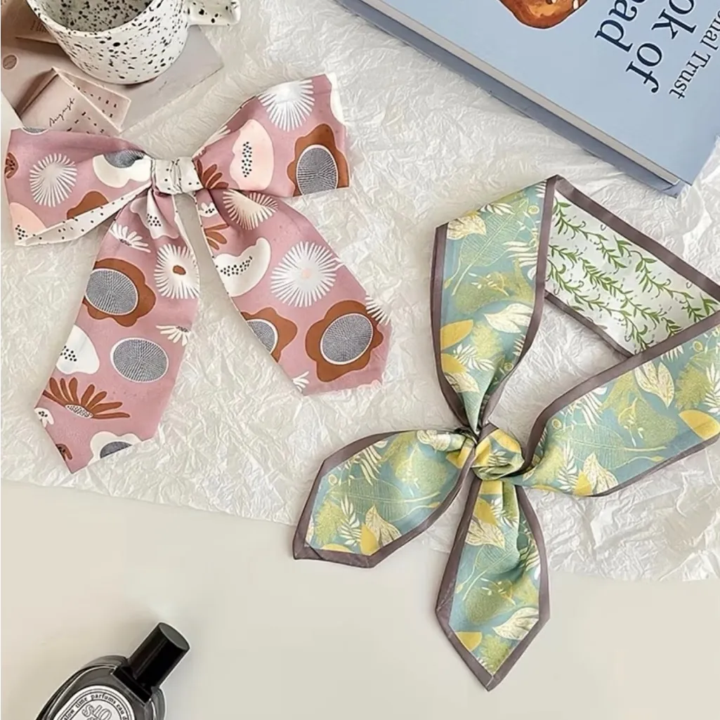 Set of 4 Floral Butterfly Botanical Silk Twillies - Image 4