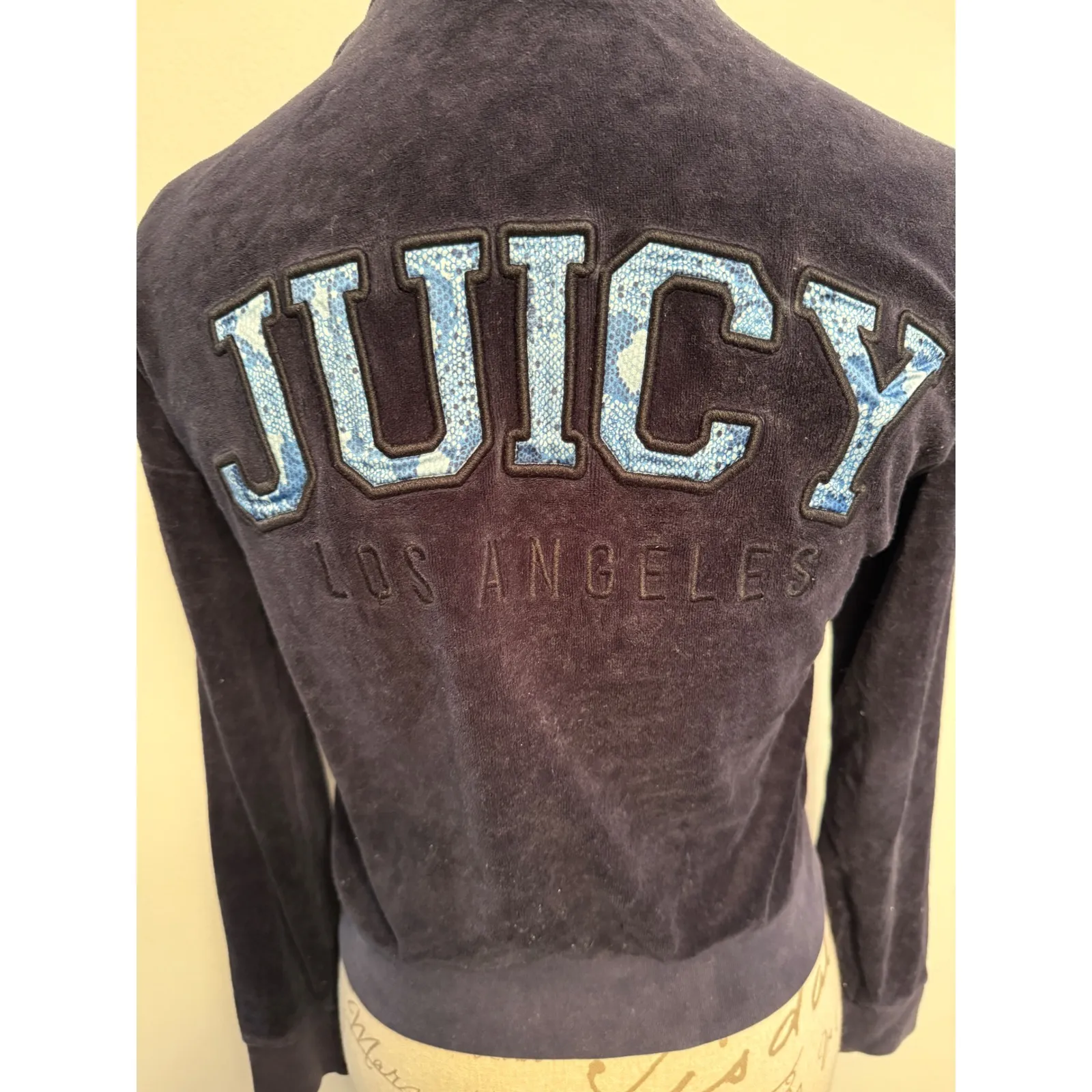 Juicy Couture Black Label Los Angeles Velour‎ Track Jacket Bomber Small S - Image 4