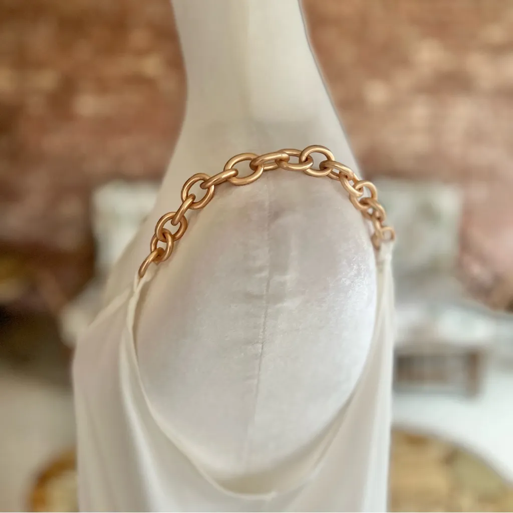 Boston Proper Getaway Floral Top L Chain Strap Blouson White - Image 8