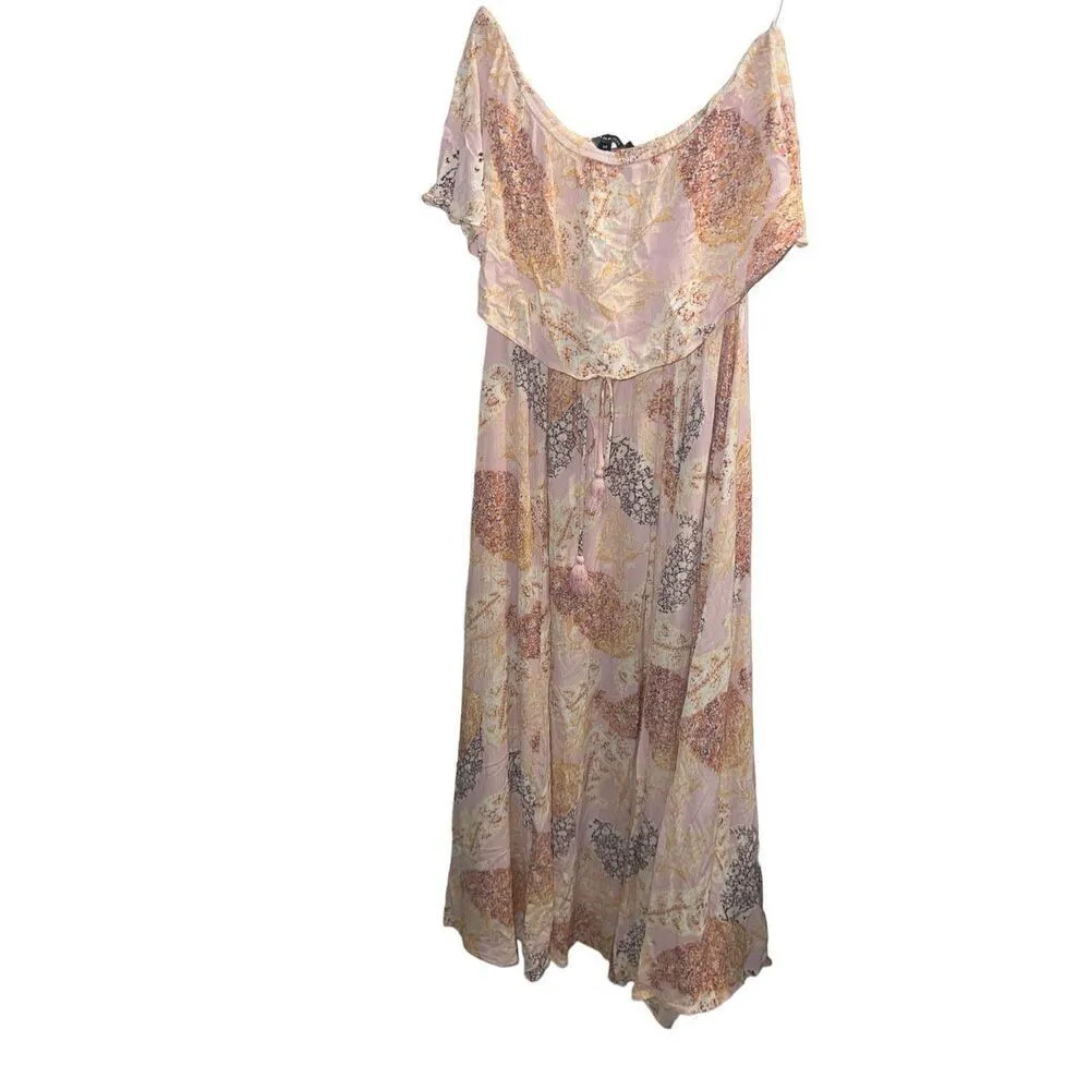 ✨Vici Aakaa Solstice Paisley Strapless Tie Waist Sz Medium Maxi Dress✨ - Image 2