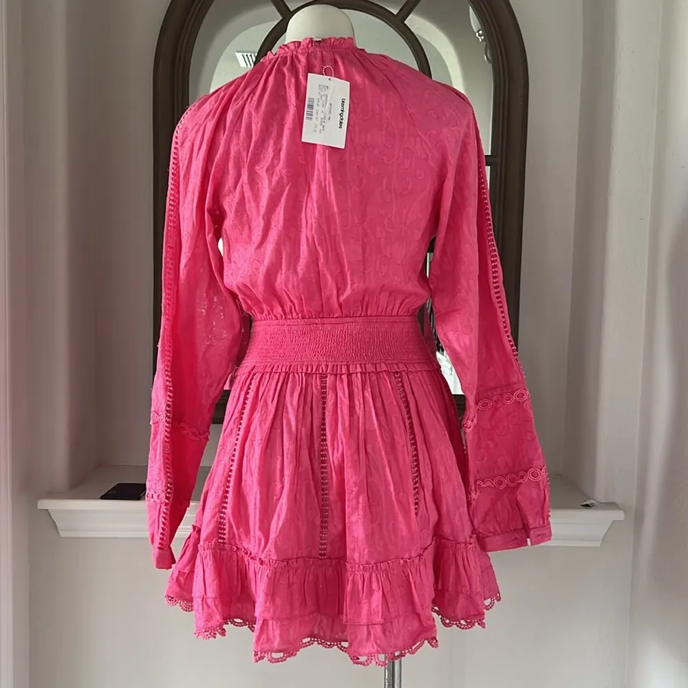 Hemant and Nandita Cotton Ruffled Eyelet Dress, Pink Size XS EXCELLENT! $458 - Image 4