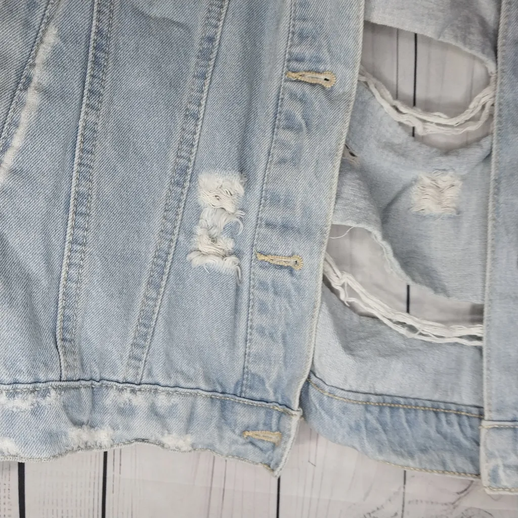 Wax Jean Basic Denim Thrashed Denim Jacket - Image 8