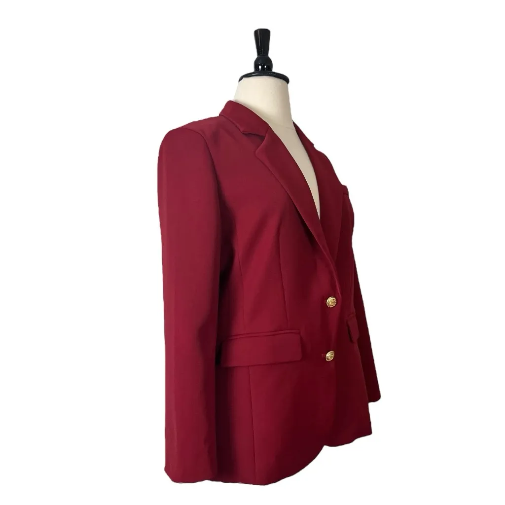 PrettyGarden New Blazer 2 Button Pockets Notch Lapel Cranberry Red Women’s XL - Image 4