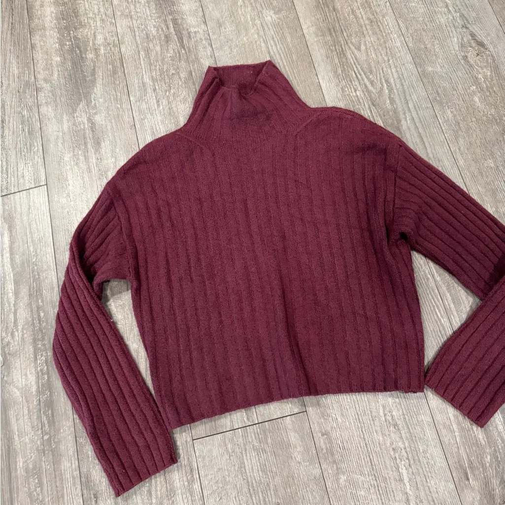Elegant Plum Cowl Neck Sweater - Image 6