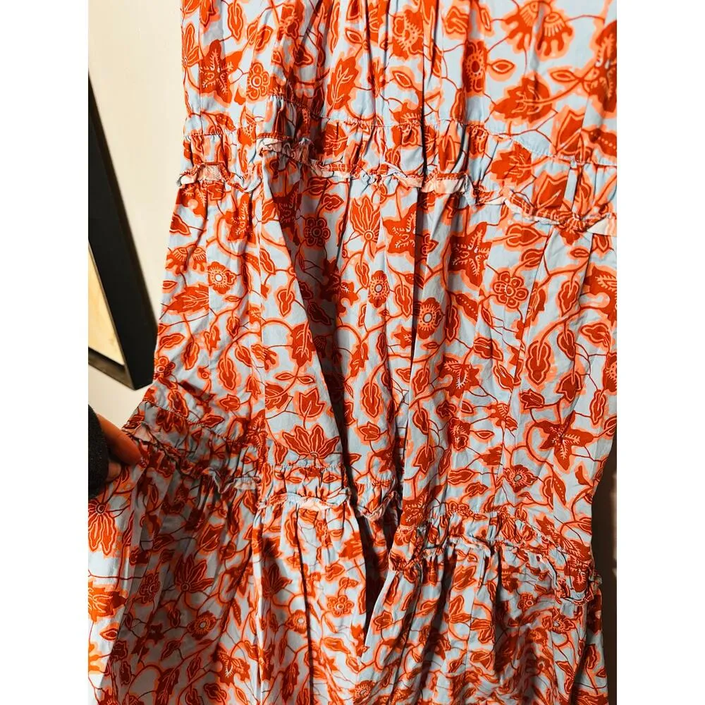 DEREK LAM 10 CROSBY Blue Orange Floral Vines V - Image 12