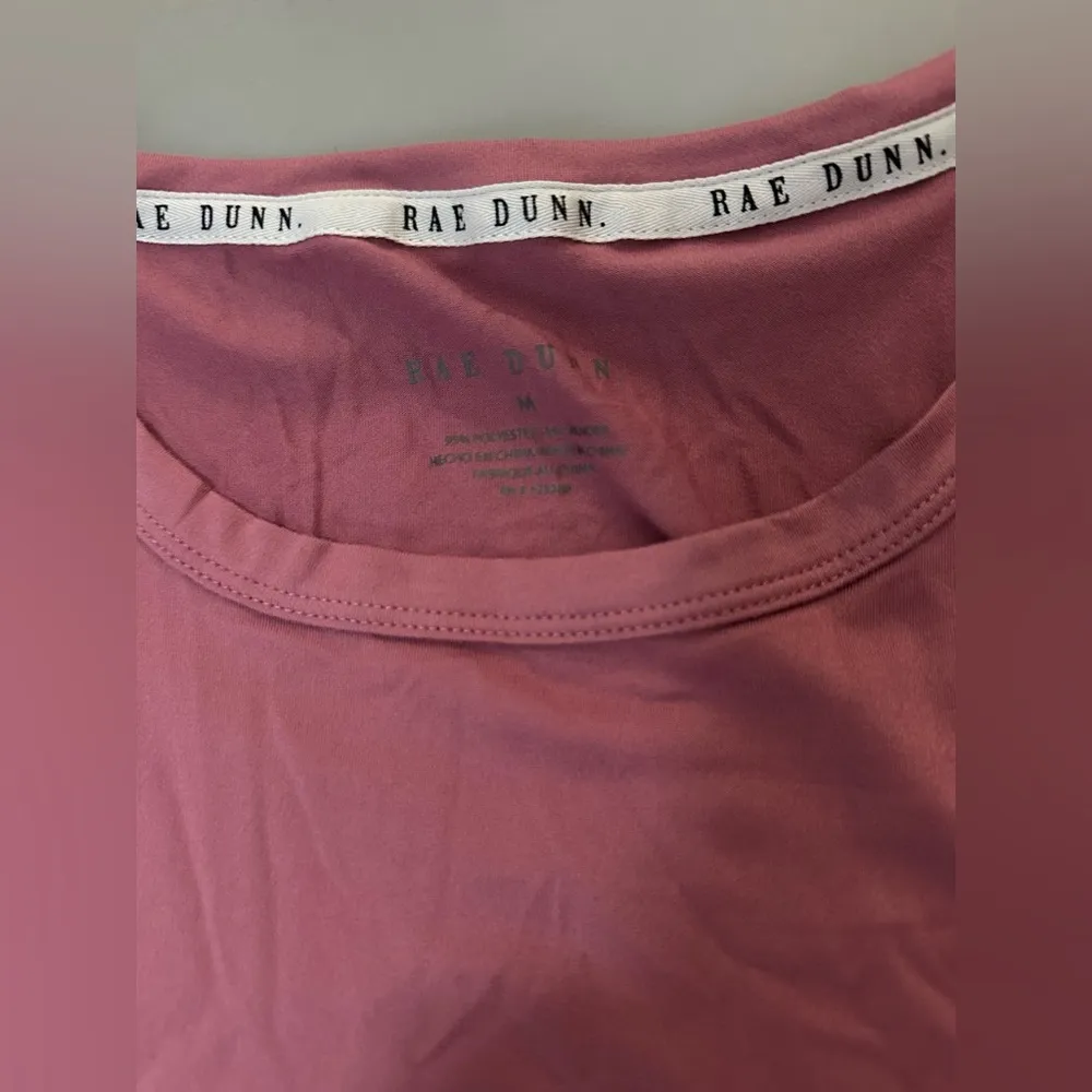 NWT Rae Dunn Pink Wine Talk Cute Wine Lover Short Sleeve T-Shirt Women’s Blouse - Image 3