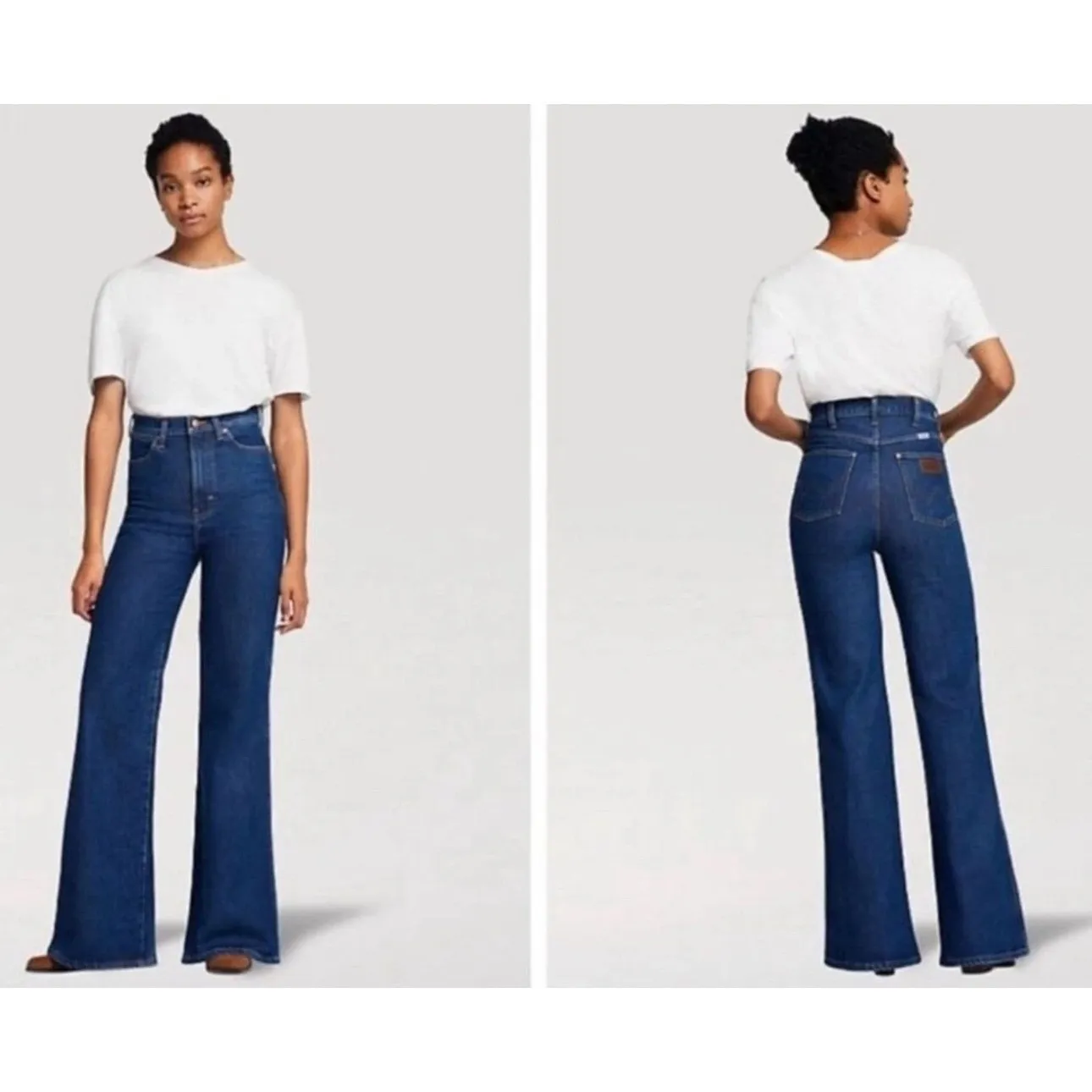 Wrangler Wanderer High Rise Flare Jeans Womens Size 26 Dark Wash Denim - Image 2