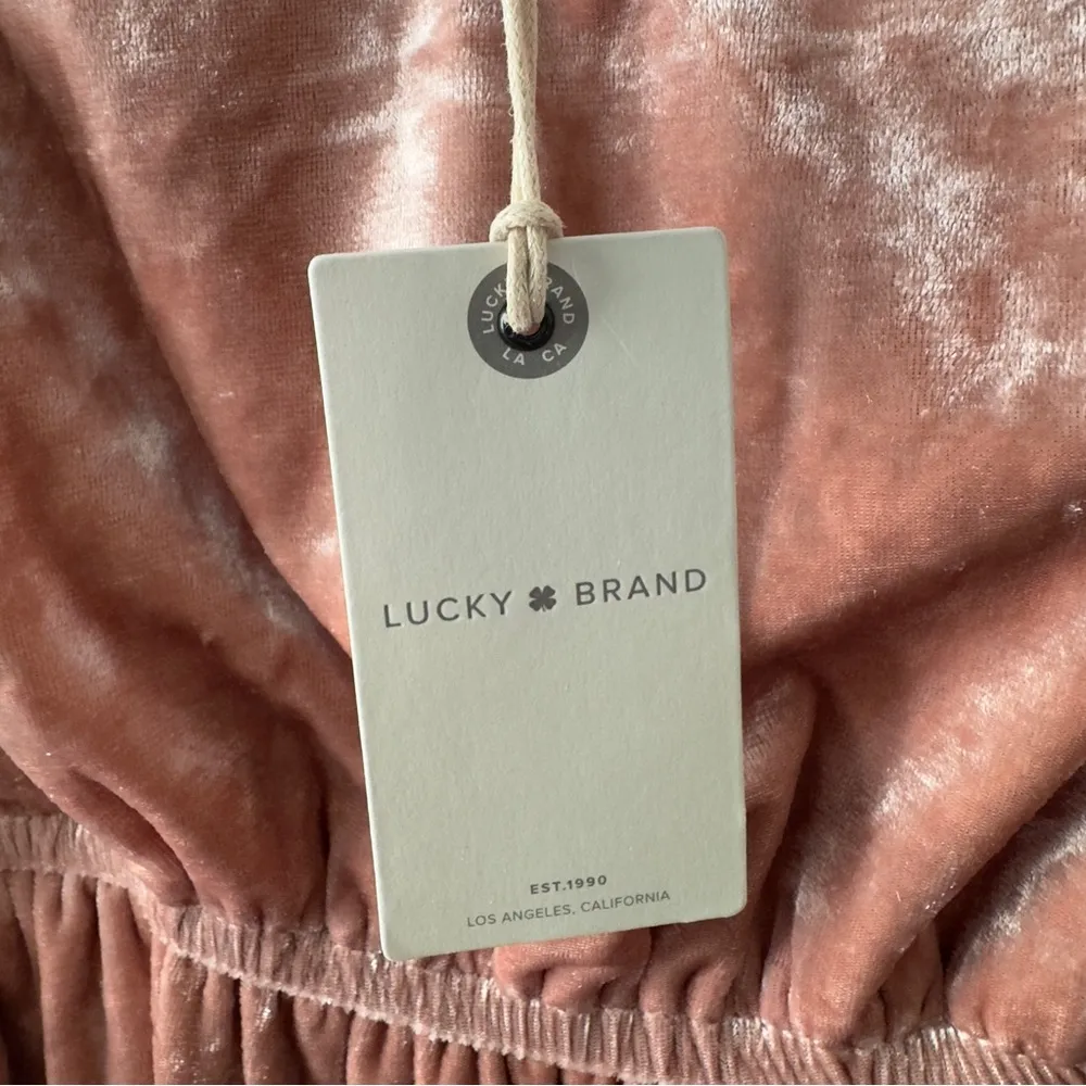 Lucky Brand Velvet Flutter Sleeve Cold Shoulder Knee Length Dress embroidered XS - Image 7