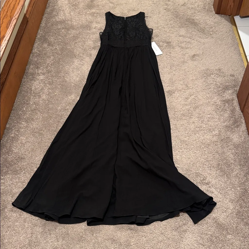 Azazie Black Amber Floral Lace Top Dress SIZE 6 - Image 7