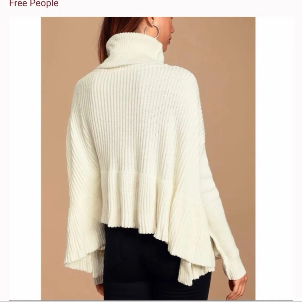 Free people White Turtleneck Sweater SZ:L - Image 3